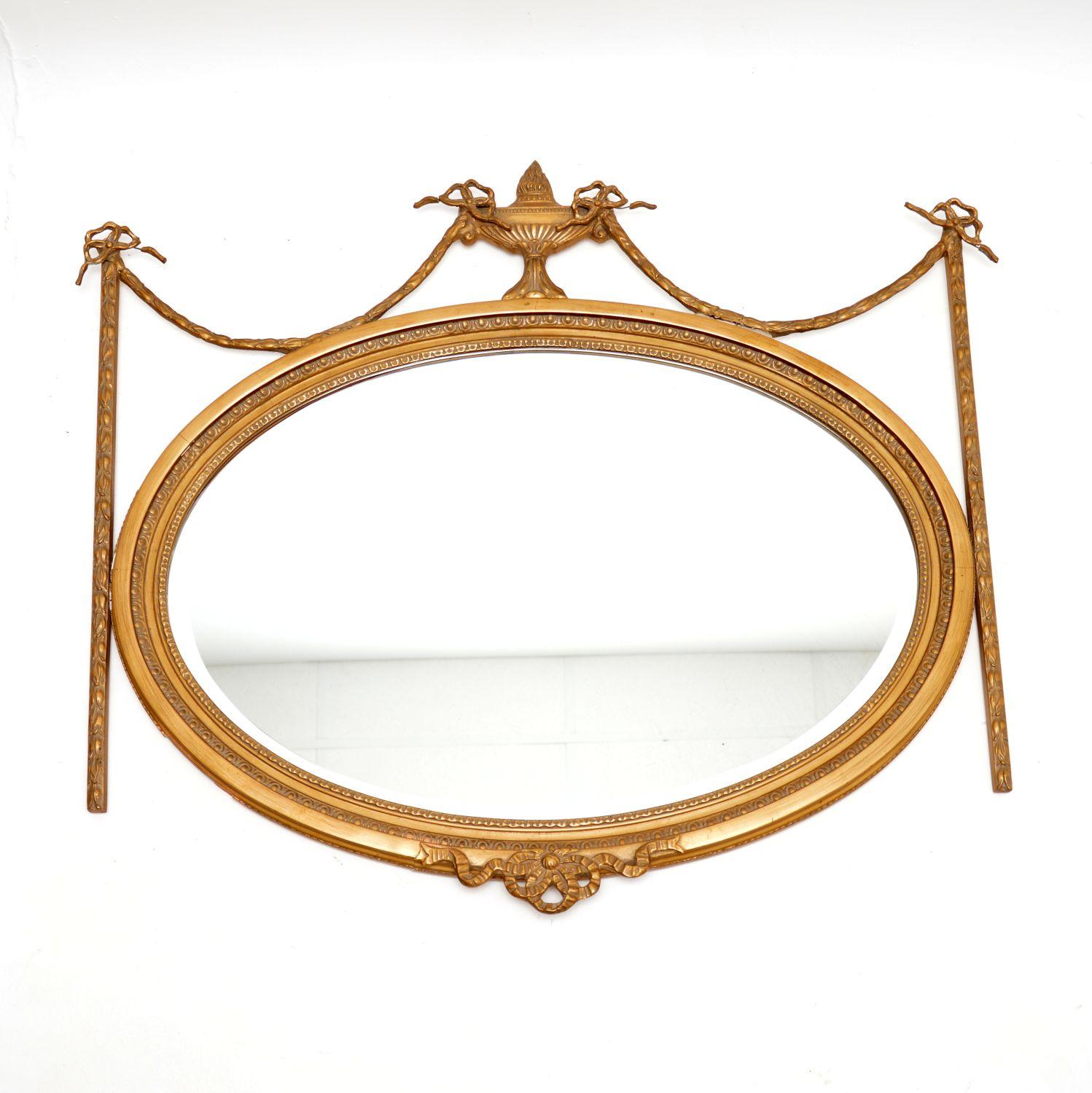 Antique Adam Style Giltwood Mirror (1 of 7)