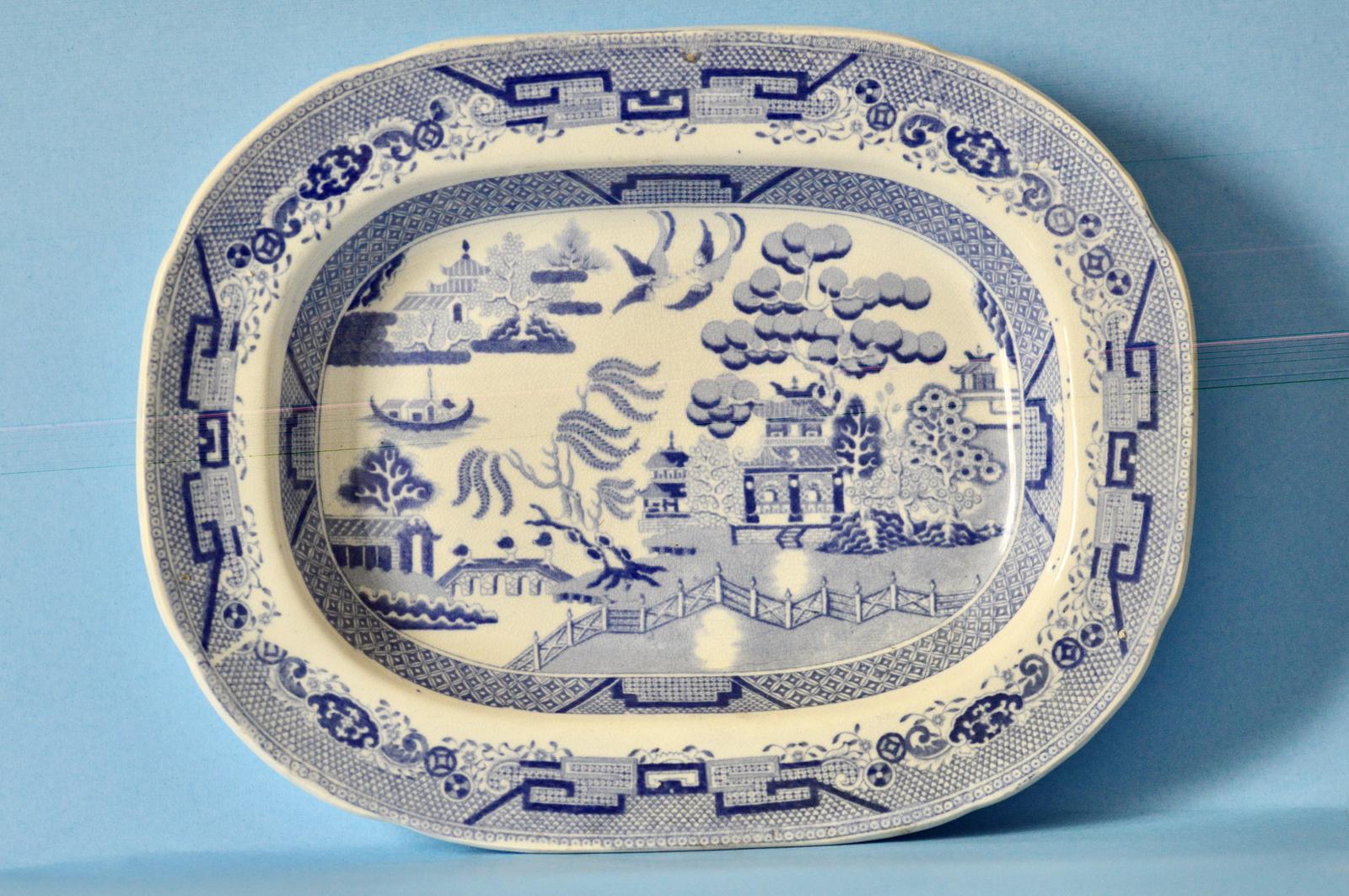 Swansea Dillwyn Platter- Improved Willow' Pattern c.1830 (1 of 9)