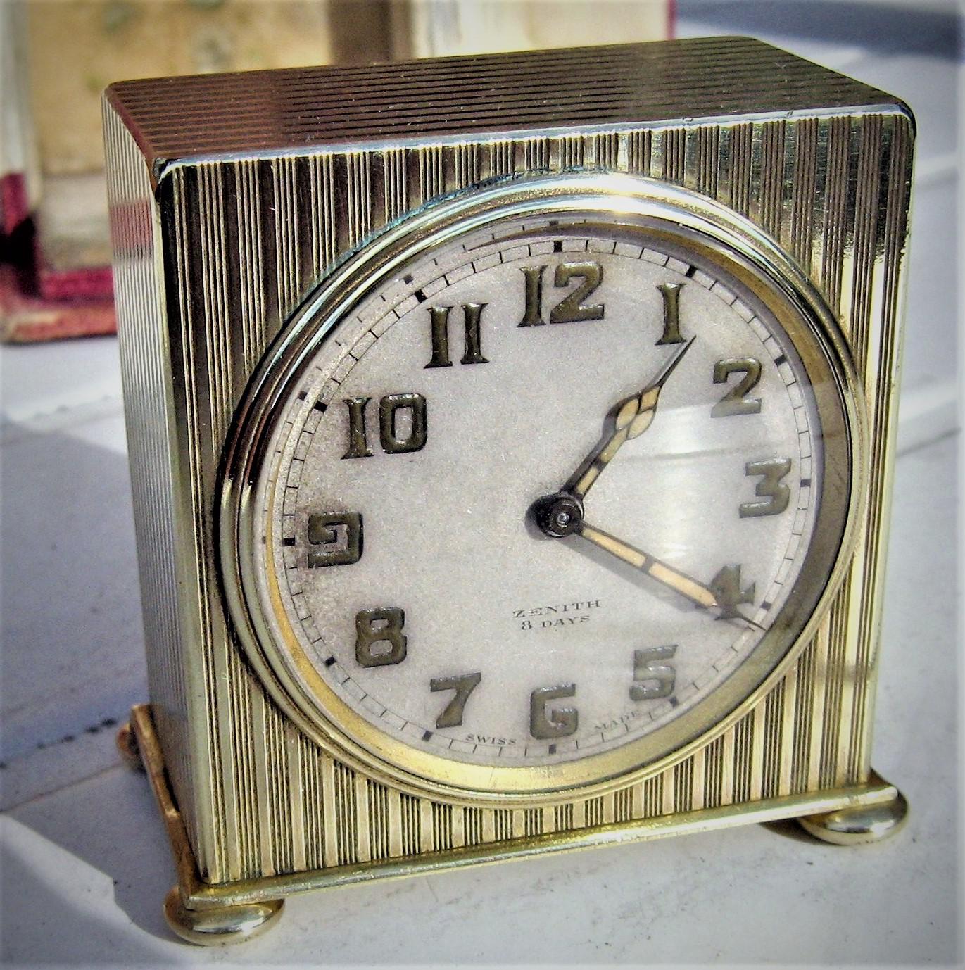 Scarce 8day Art Deco Travel Clock of the Highestquality by Zenith