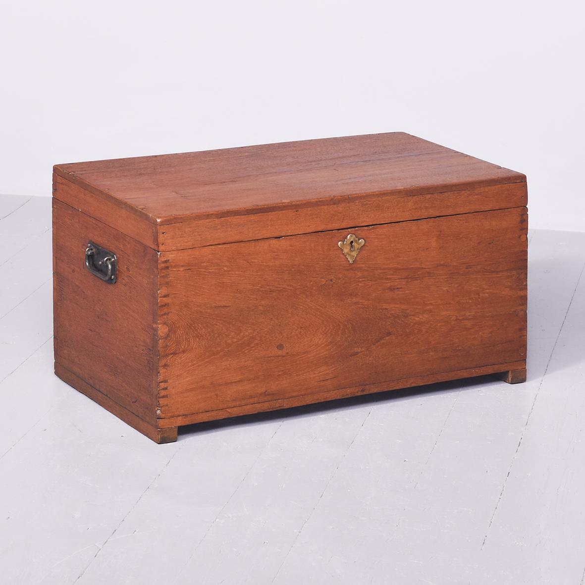 Victorian Anglo-Colonial Teak Travelling Trunk (1 of 10)