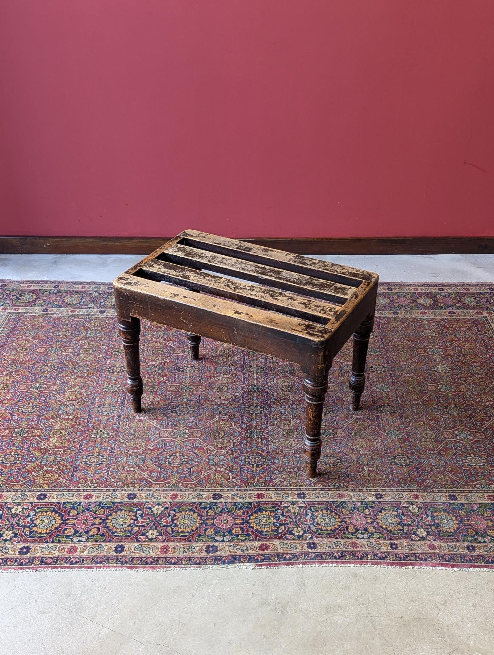 Antique Victorian Beech Luggage Stand by Brown & Lamont (1 of 10)