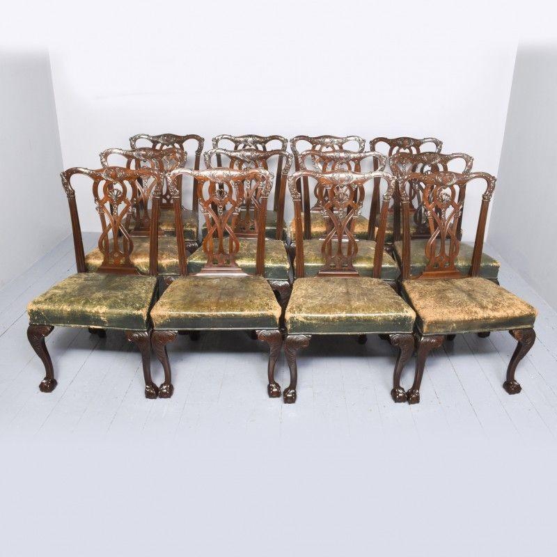Rare Set of 12 Mahogany Chippendale Chairs by Marsh, Jones & Cribb (1 of 11)