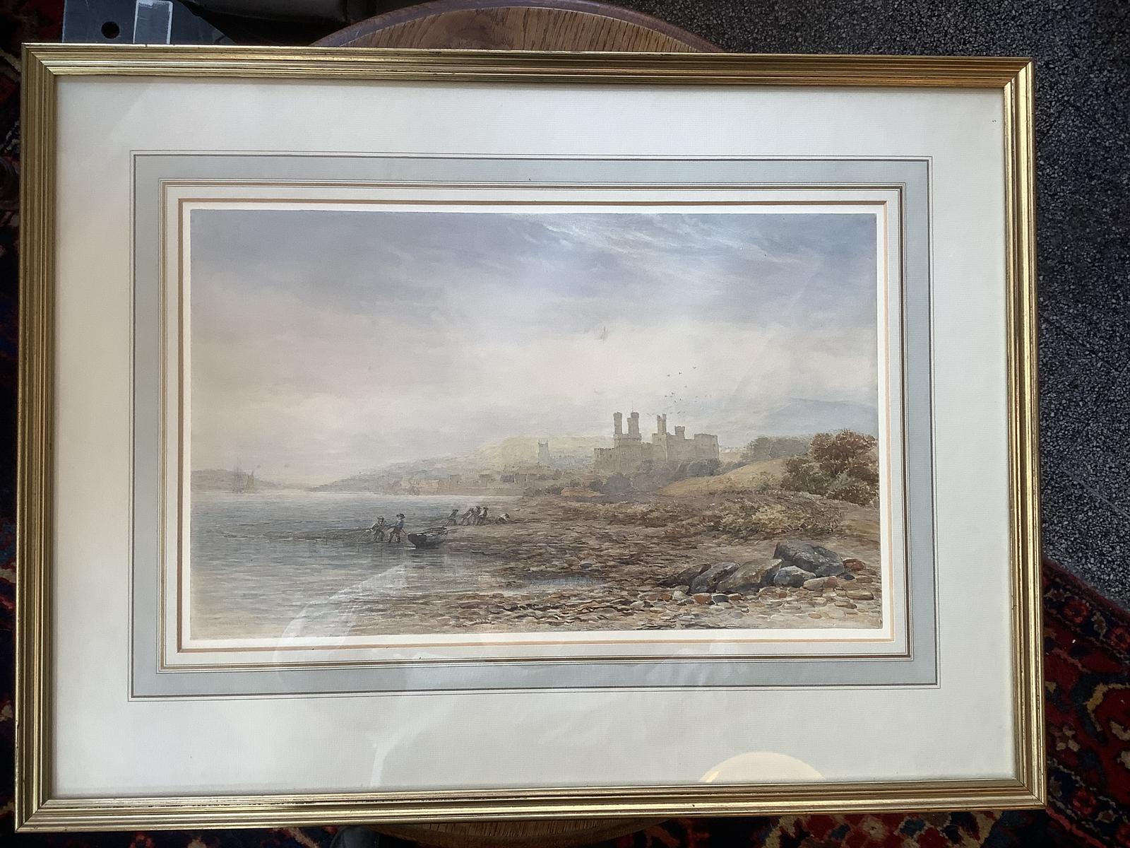 James Orrock RI (1829-1913):  Watercolour - Distant View of Canaervon Castle (1 of 5)