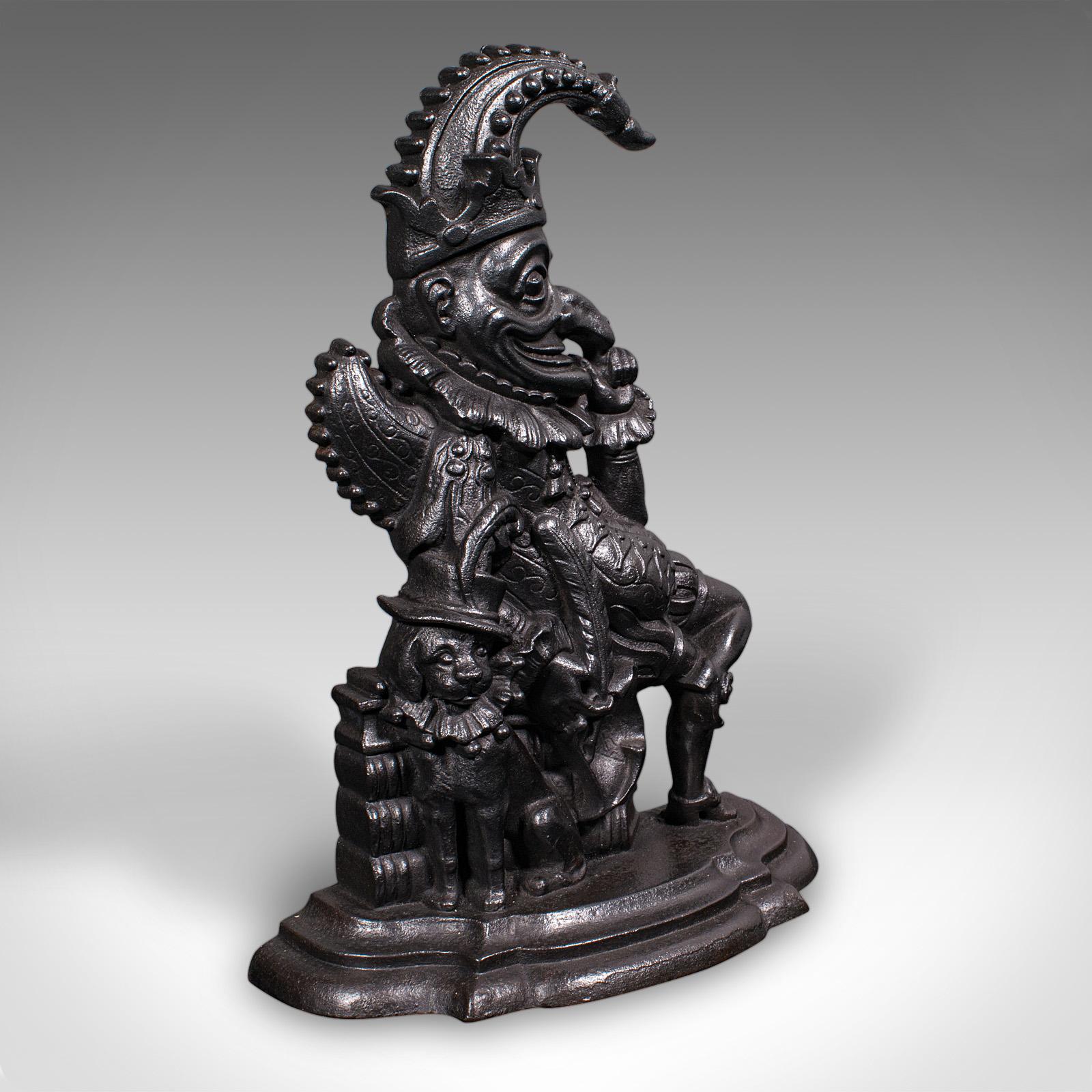 Antique Mr Punch Doorstop, English, Cast Iron, Figural Door Keeper - Victorian (1 of 10)