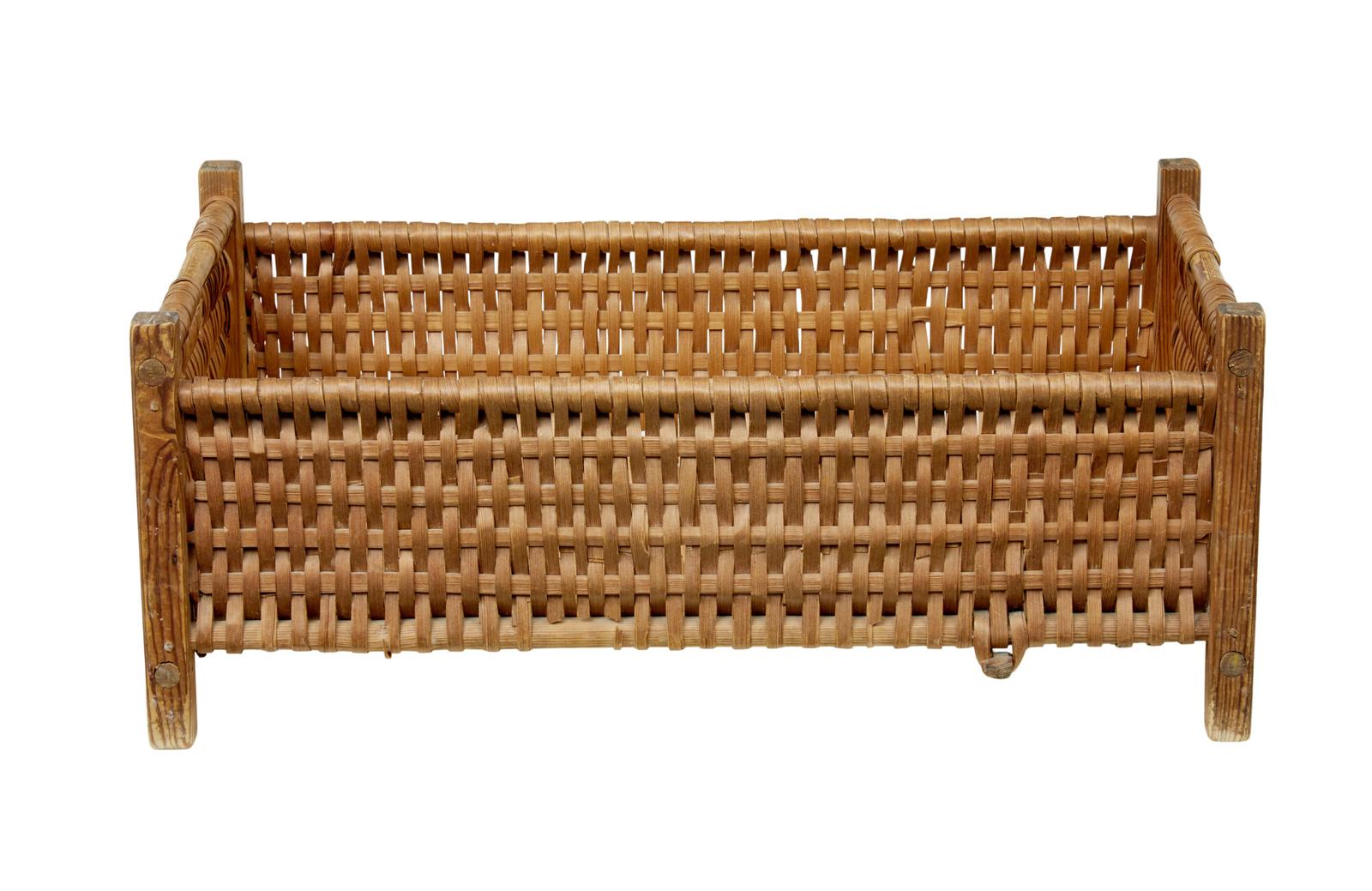 19th Century Swedish Handmade Woven Basket (1 of 7) 19th Century Swedish Handmade Woven Basket (1 of 7)
