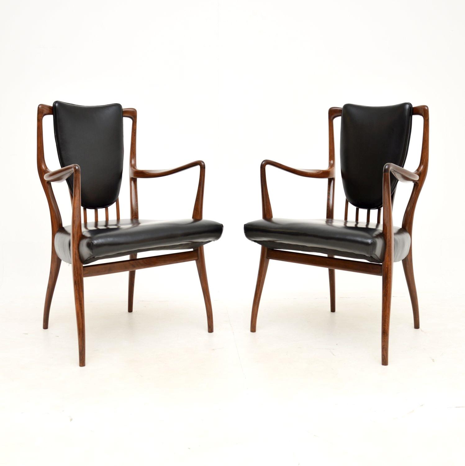 Pair of Rosewood and Leather Armchairs by Andrew Milne (1 of 10) Pair of Rosewood and Leather Armchairs by Andrew Milne (1 of 10)