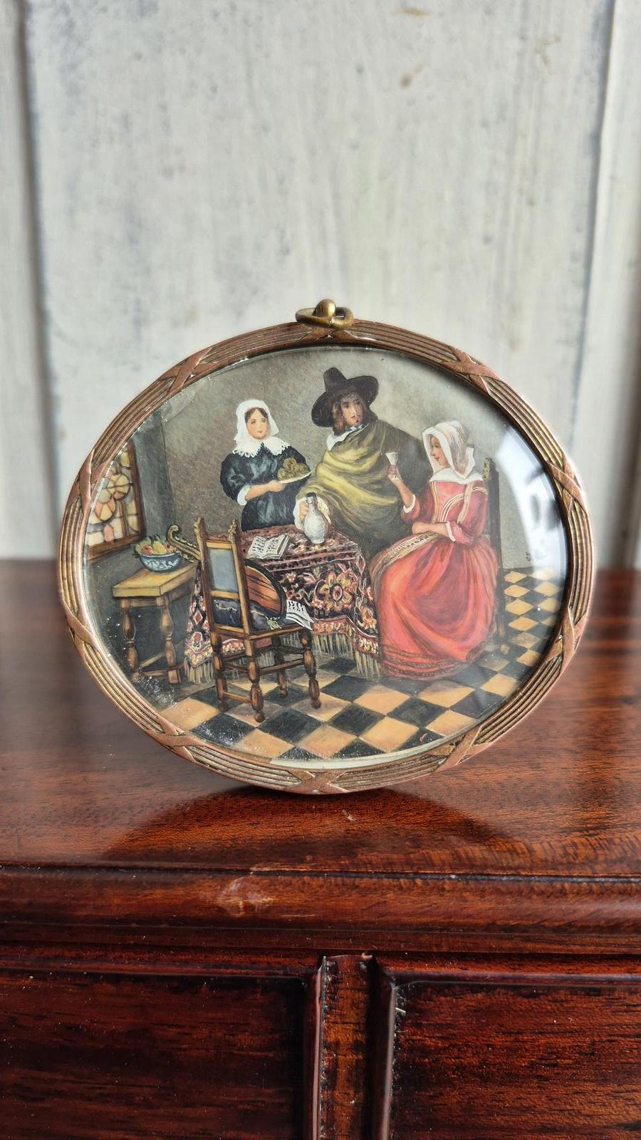 Antique Dutch Scene Miniature Watercolour Painting, (1 of 18) Antique Dutch Scene Miniature Watercolour Painting, (1 of 18)