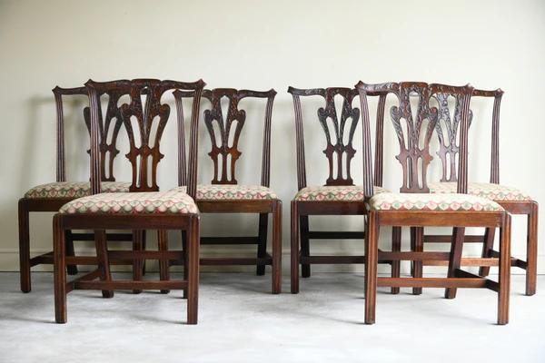 6 Mahogany Chippendale Style Dining Chairs (1 of 12)