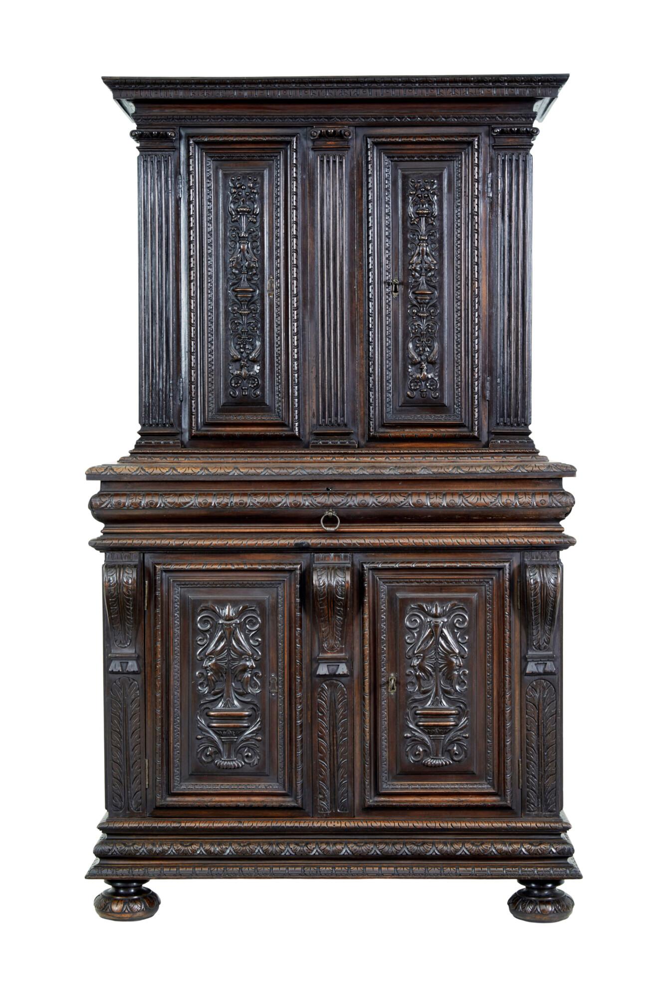 Mid 19th Century Profusely Carved French Walnut Cabinet (1 of 9)