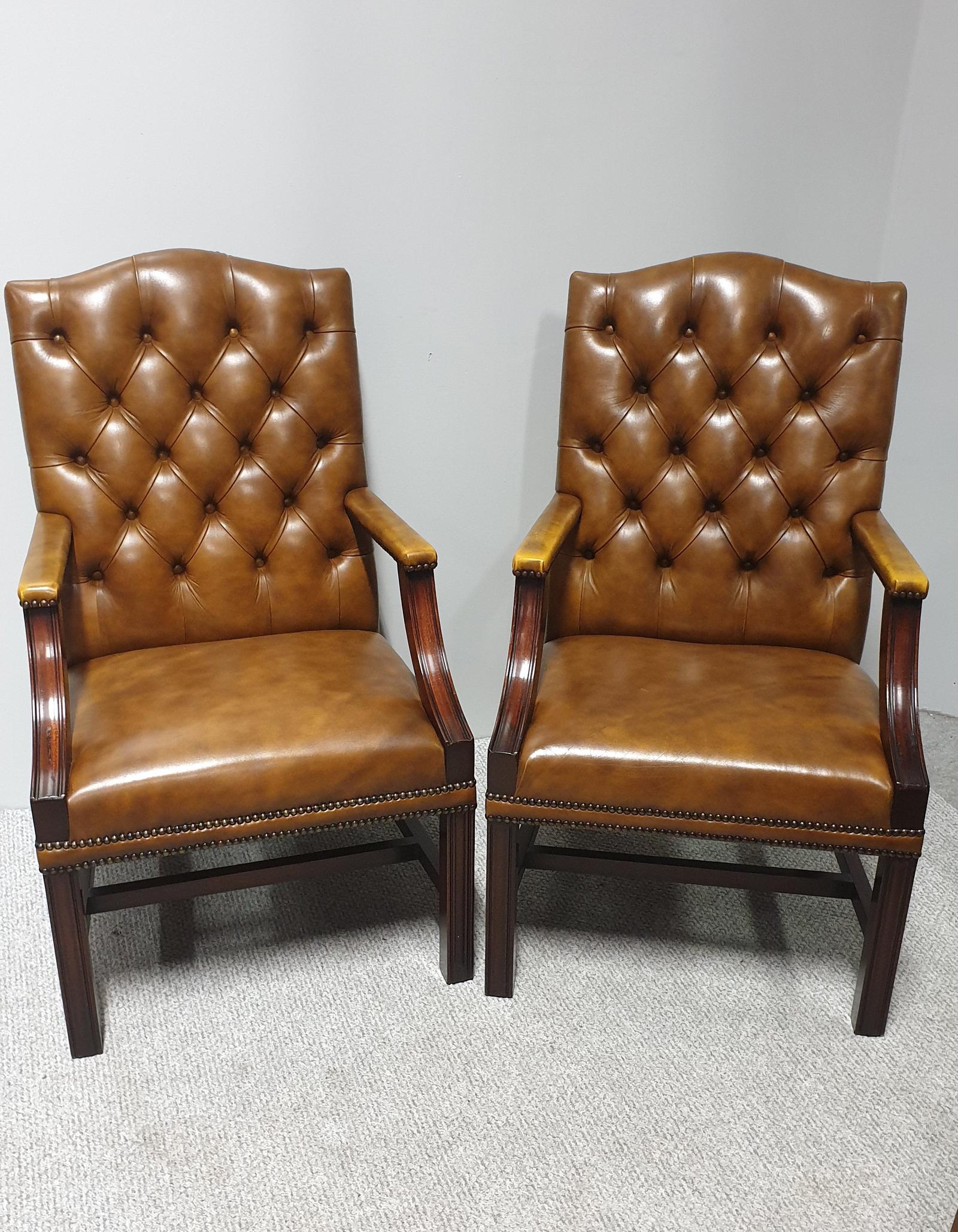 Pair of Leather Library Chairs (1 of 1) Pair of Leather Library Chairs (1 of 1)