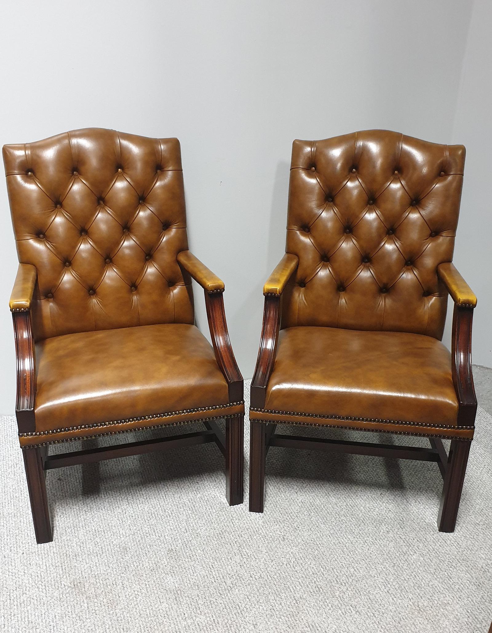 Pair of Leather Library Chairs (1 of 1)