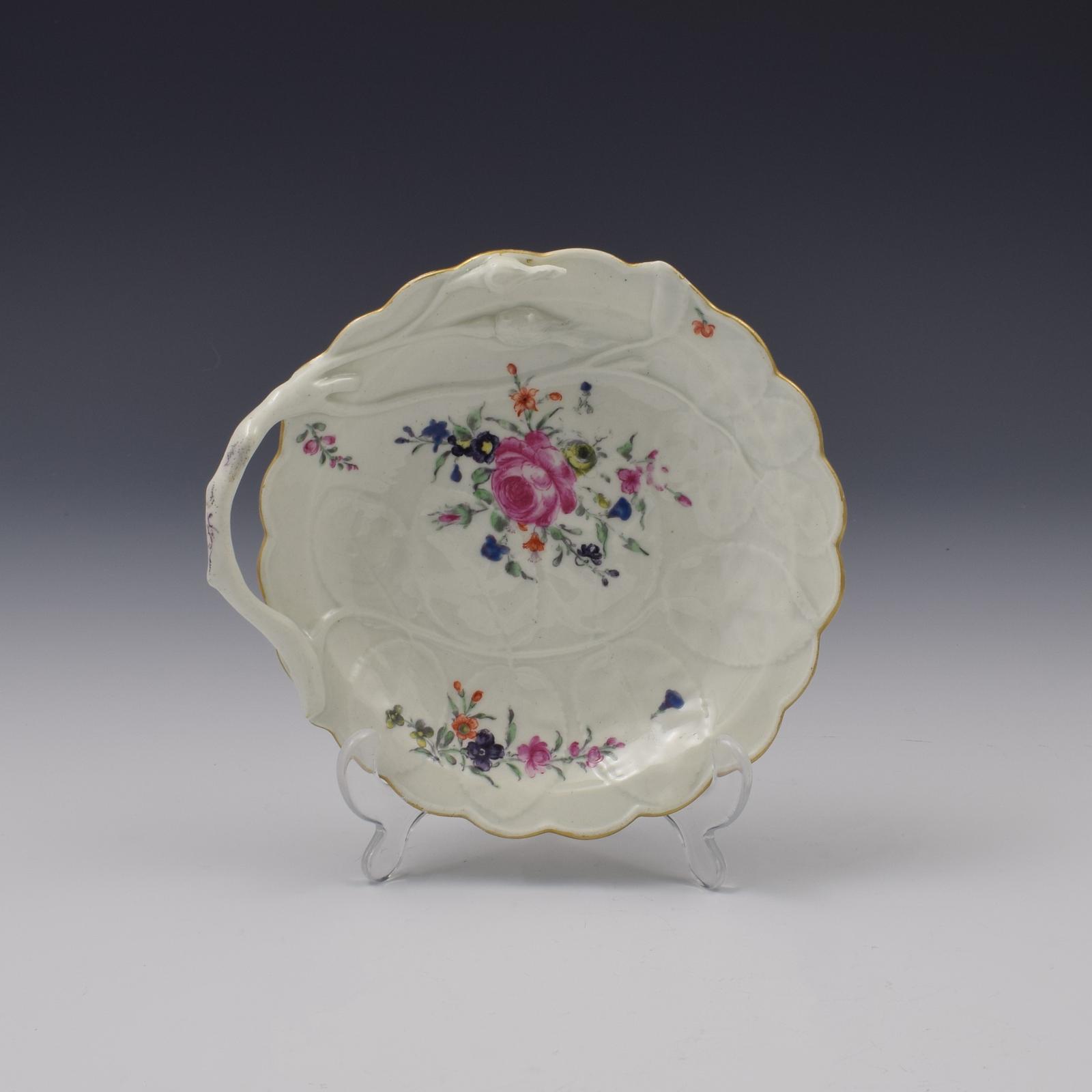 First Period Worcester Porcelain Blind Earl Dish c.1765 (1 of 5)