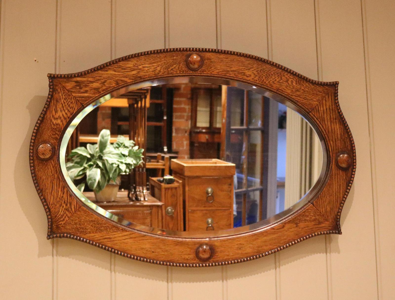 1920s Oak Framed Wall Mirror (1 of 6) 1920s Oak Framed Wall Mirror (1 of 6)