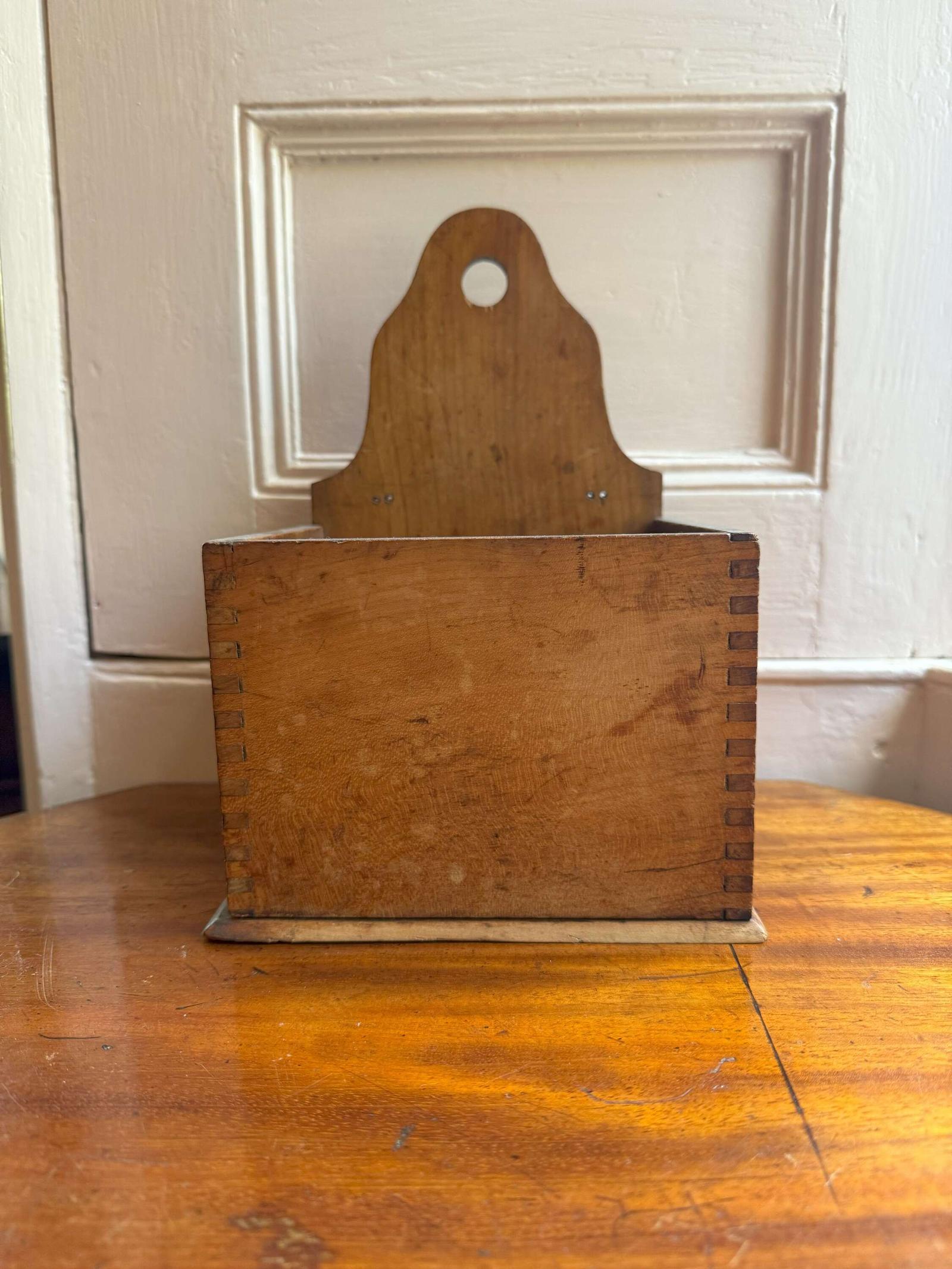 19th Century Scottish wall or table mounted vernacular salt/spoon/candle box (1 of 16)