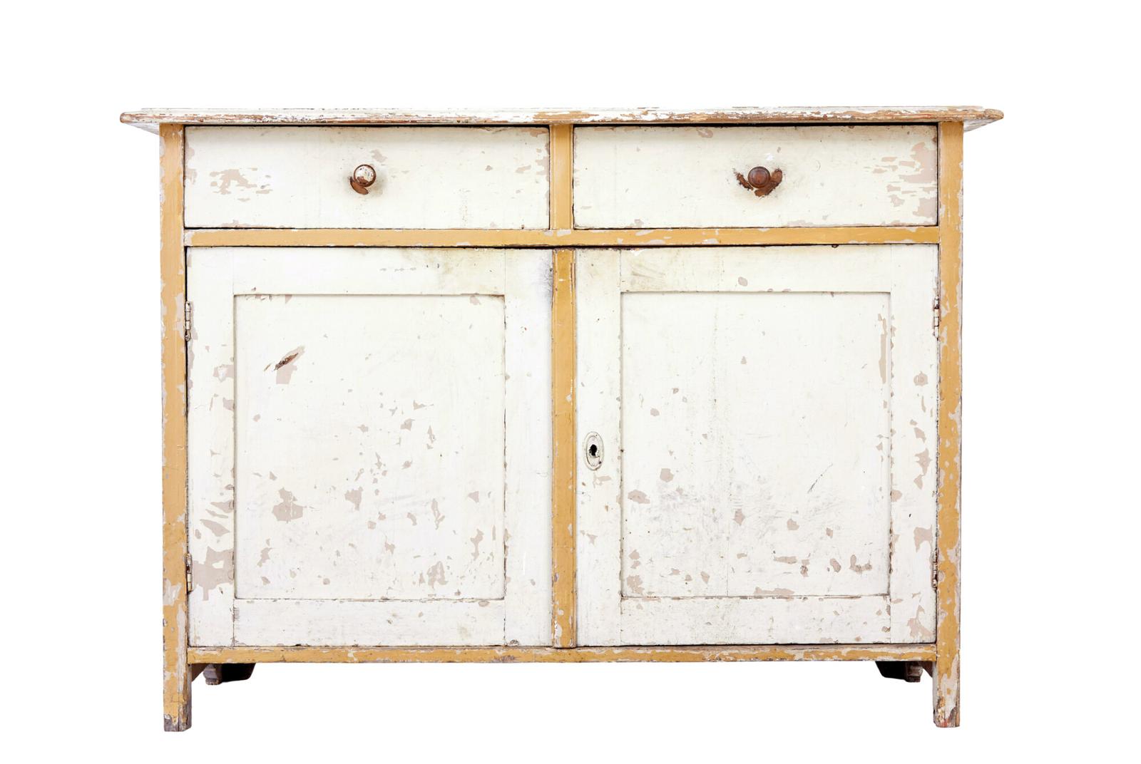 Rustic 19th Century Painted Swedish Pine Cupboard (1 of 8)
