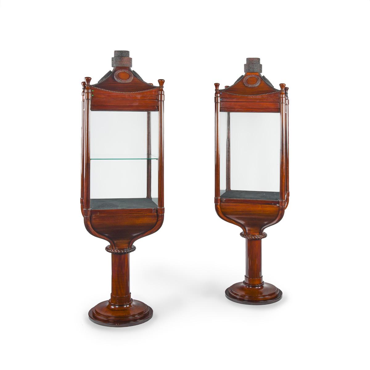 A Rare Pair of Mahogany Revolving Nautically Themed Display Cabinets (1 of 7)