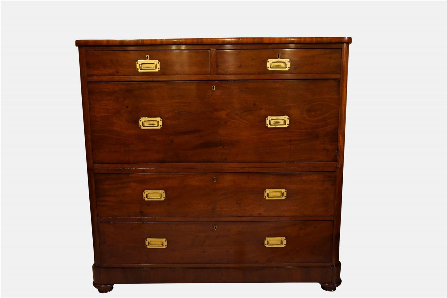 19th Century Mahogany Campaign Chest (1 of 1) 19th Century Mahogany Campaign Chest (1 of 1)