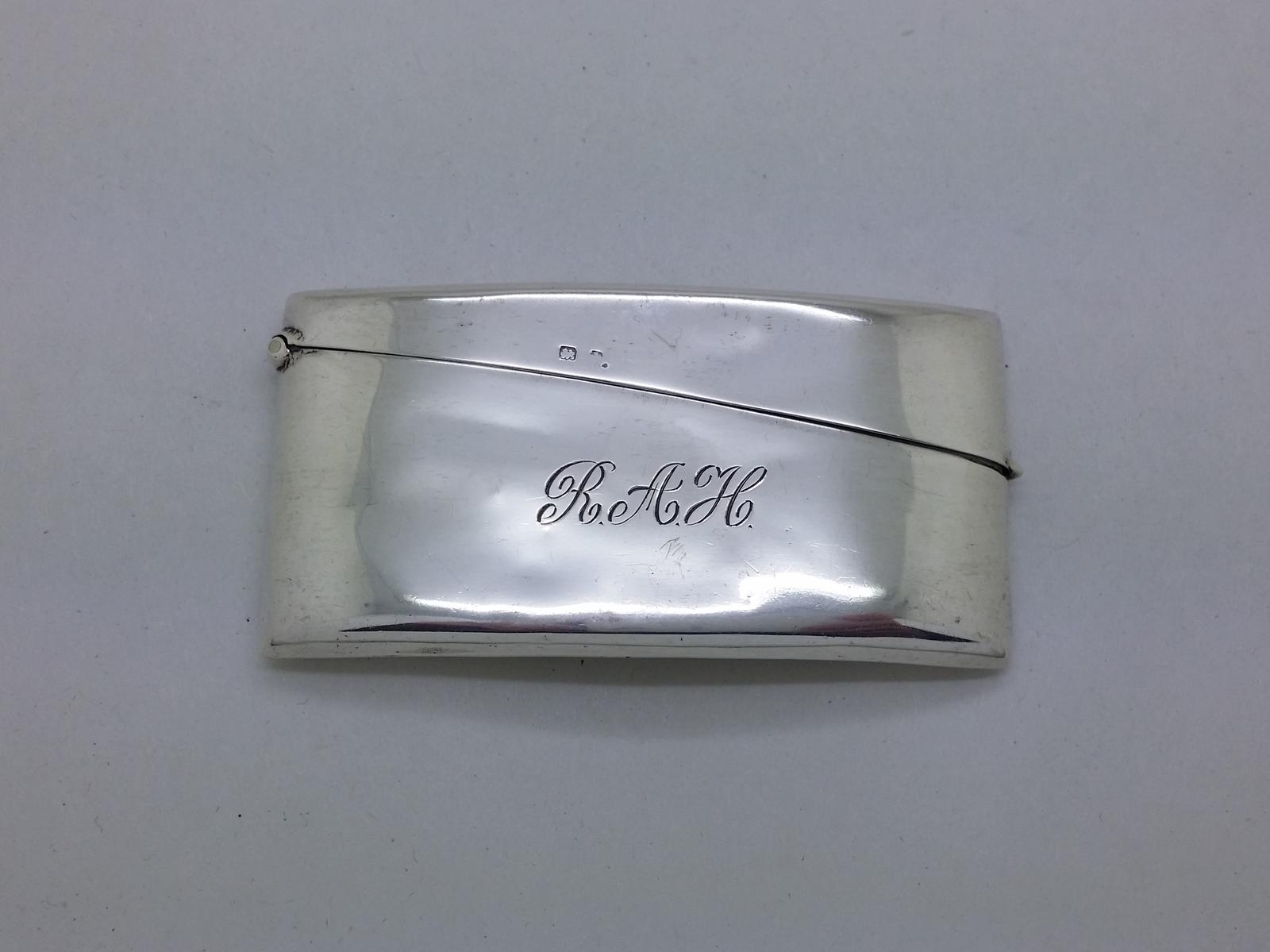 George V 1910 Sterling Silver Hinged Card Case Hallmarked Birmingham (1 of 12)