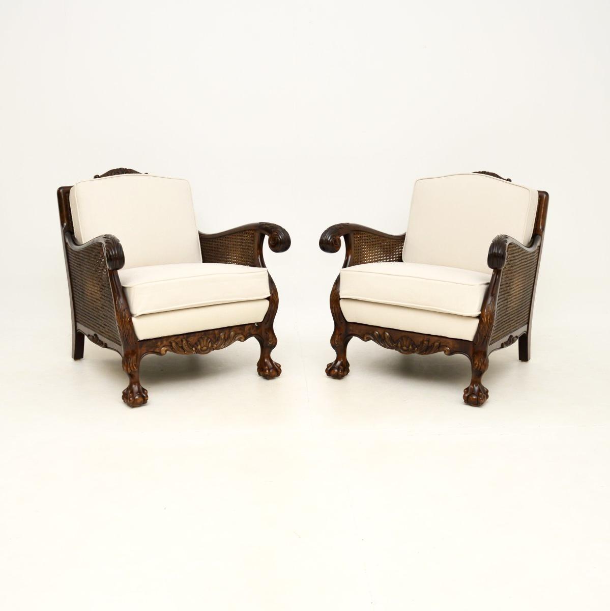 Pair of Antique Swedish Satin Birch Bergere Armchairs (1 of 12) Pair of Antique Swedish Satin Birch Bergere Armchairs (1 of 12)