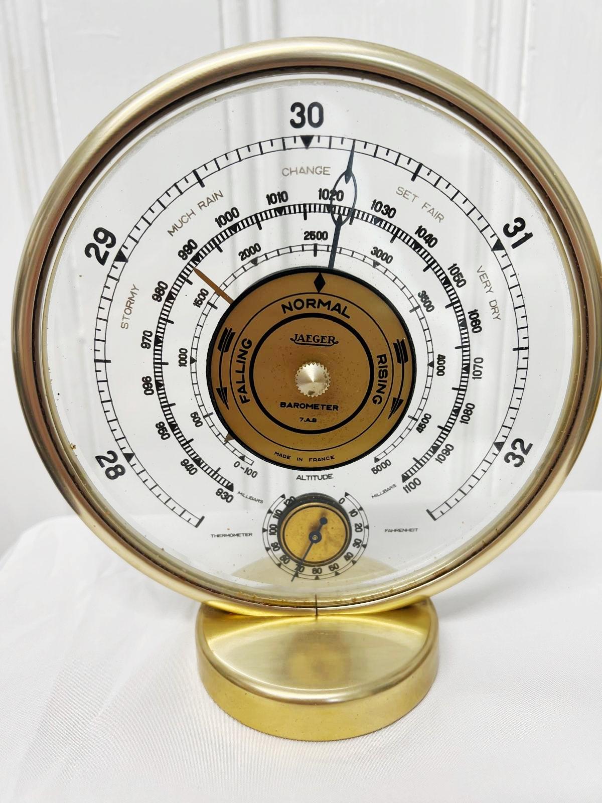 Jaeger Barometer & Thermometer French c.1960 (1 of 5) Jaeger Barometer & Thermometer French c.1960 (1 of 5)
