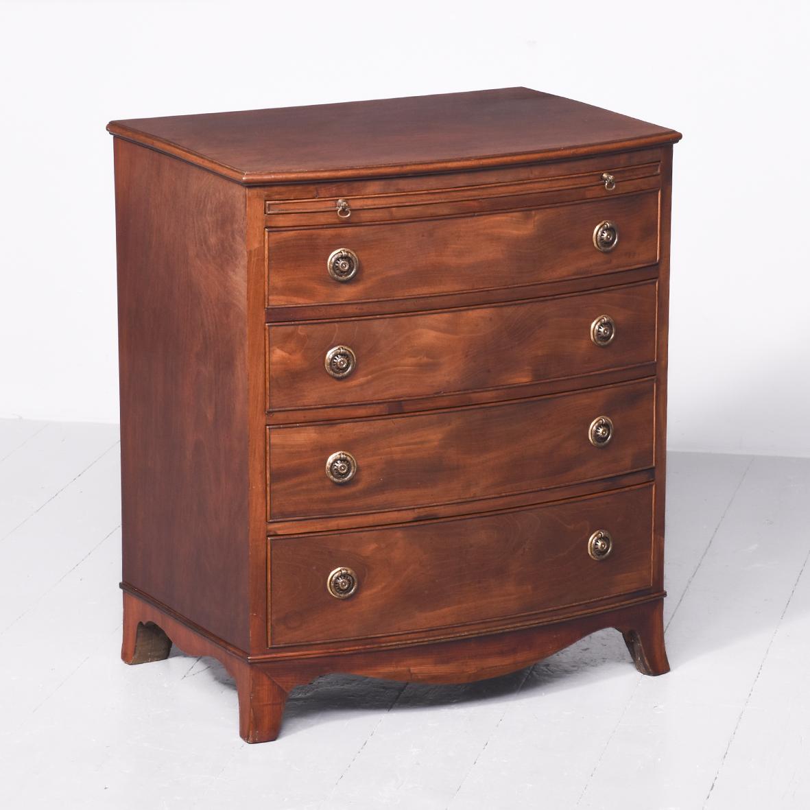 George III Style Mahogany Bow Front Chest with Writing Slide (1 of 9)