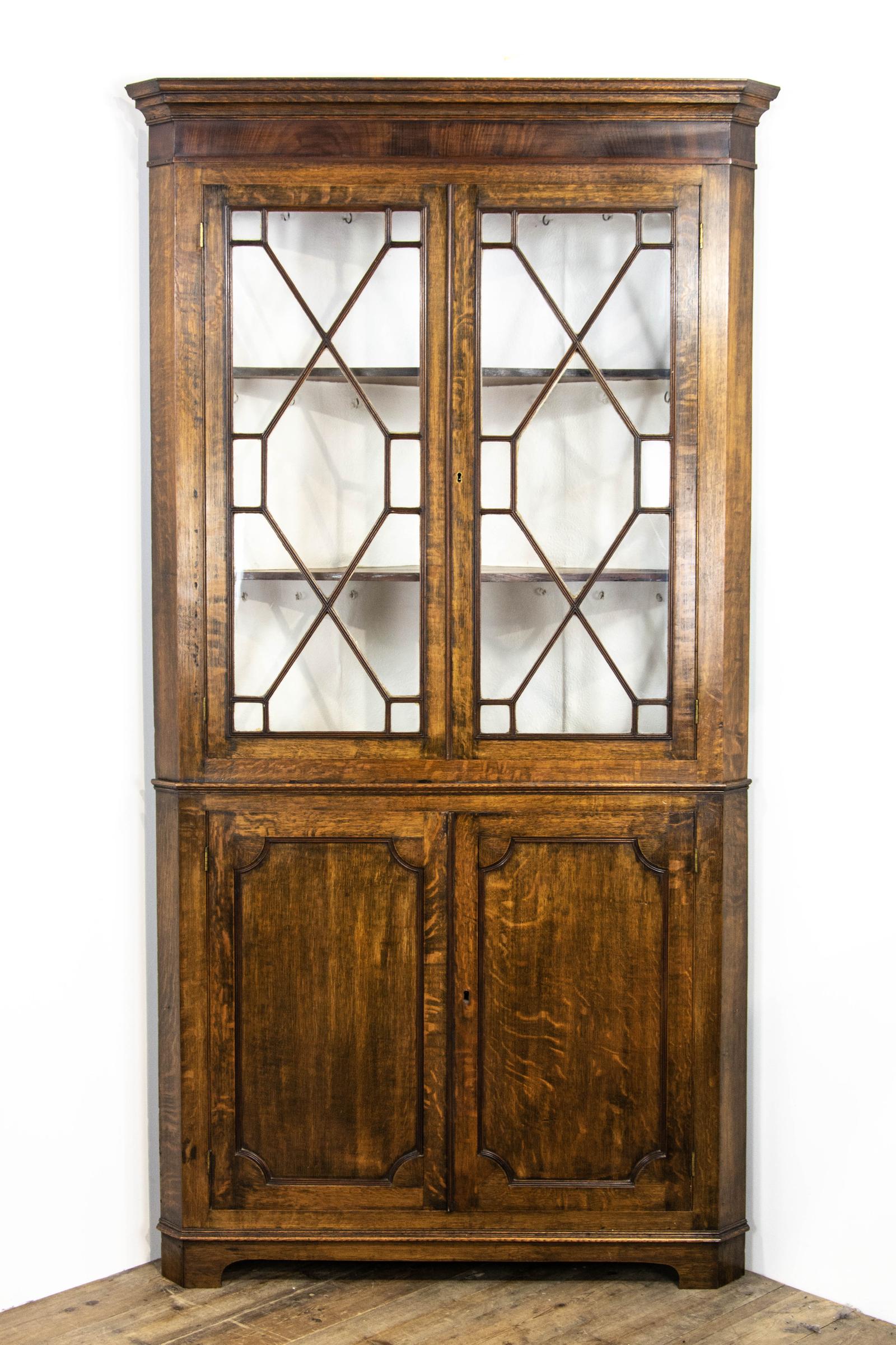Antique Glazed Oak Corner Cabinet (1 of 10) Antique Glazed Oak Corner Cabinet (1 of 10)