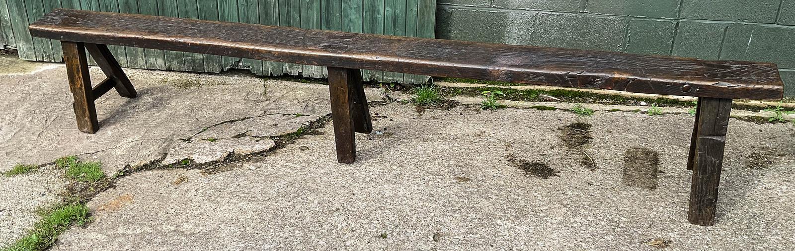 Large 18th Century Oak Bench from the Archbishops Palace York (1 of 9)