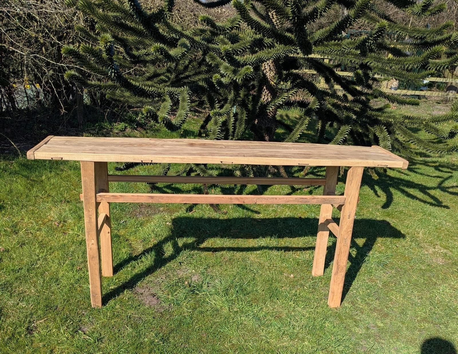 Vintage Rustic Reclaimed Elm Console Table (1 of 8) Vintage Rustic Reclaimed Elm Console Table (1 of 8)