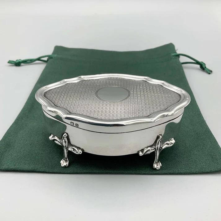 Antique 1919 Solid Silver Jewellery Box (1 of 5) Antique 1919 Solid Silver Jewellery Box (1 of 5)