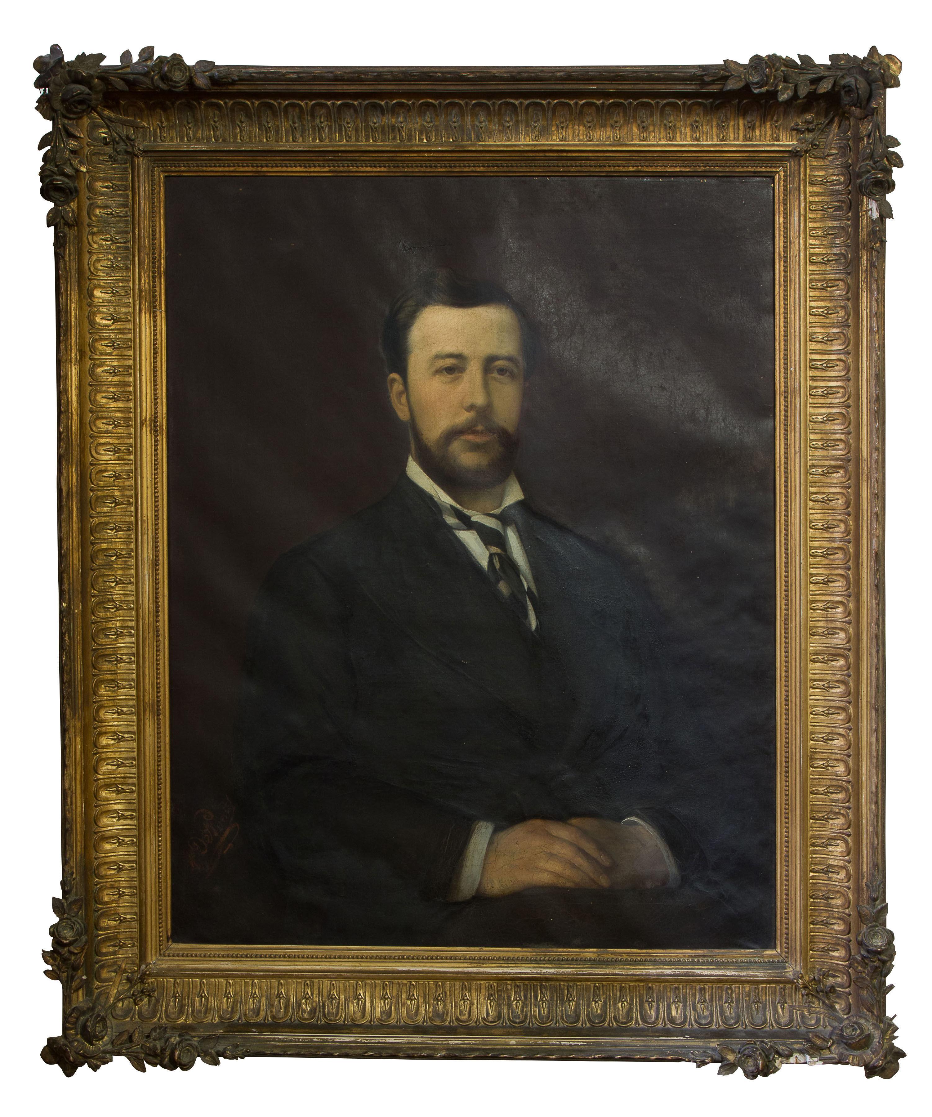 A 19th Century Oil on canvas portrait of a seated gent (1 of 1)