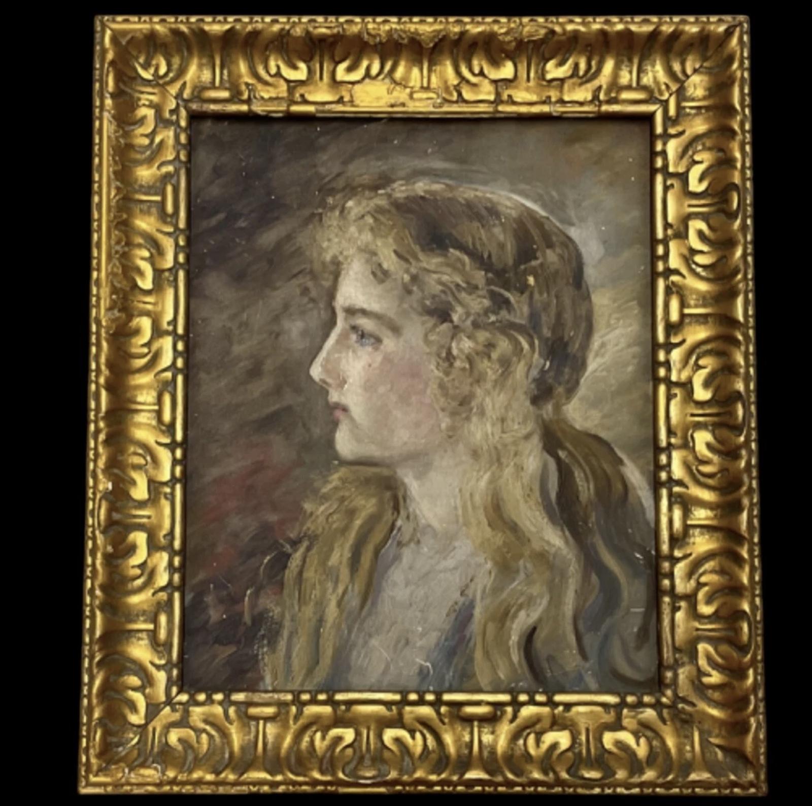Antique Pre-raphaelite Style On Board Portrait Of A Lady C1900 (1 of 6) Antique Pre-raphaelite Style On Board Portrait Of A Lady C1900 (1 of 6)