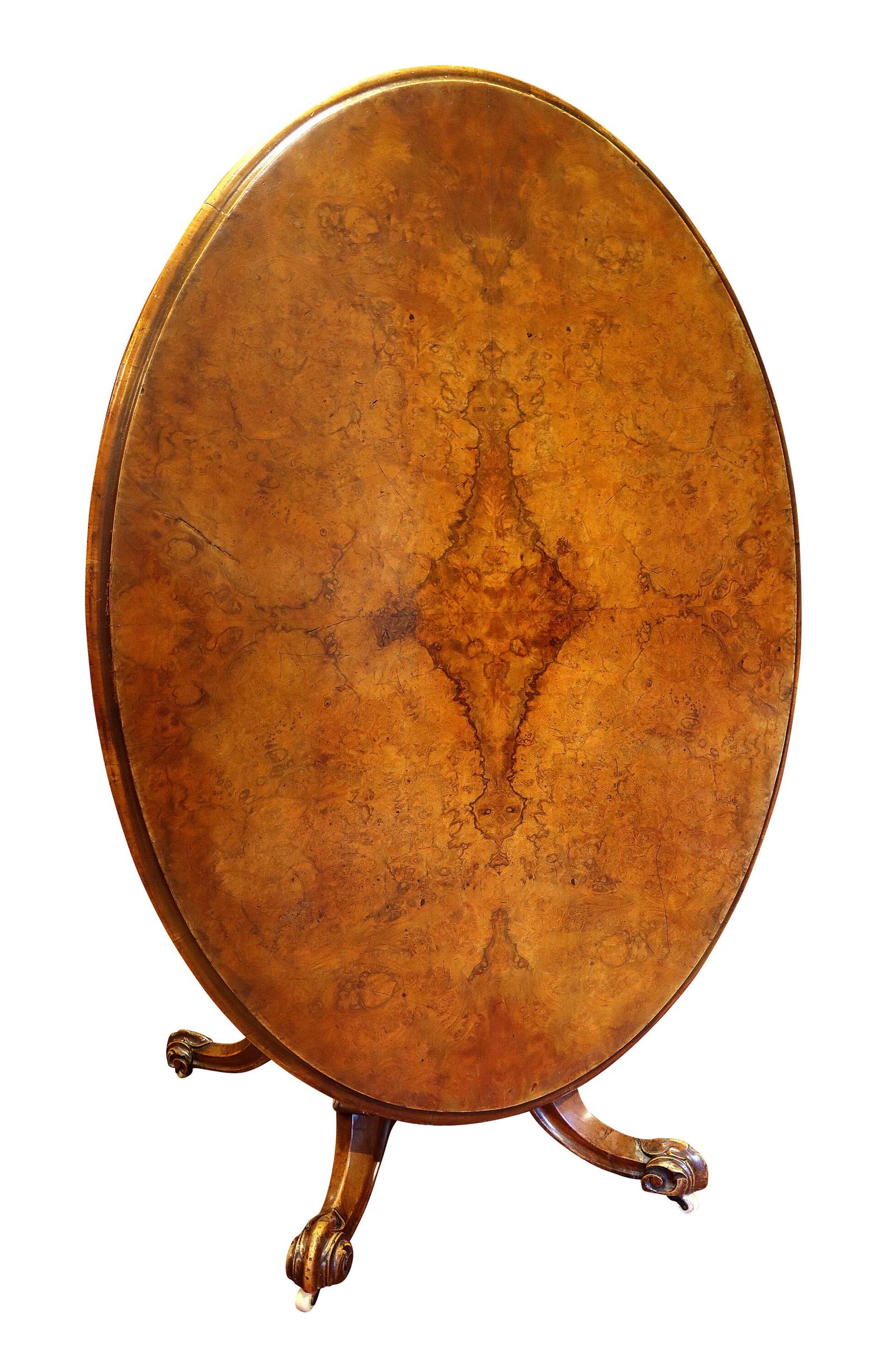 Fine Victorian Burr Walnut Oval Loo Table c.1870 (1 of 9) Fine Victorian Burr Walnut Oval Loo Table c.1870 (1 of 9)