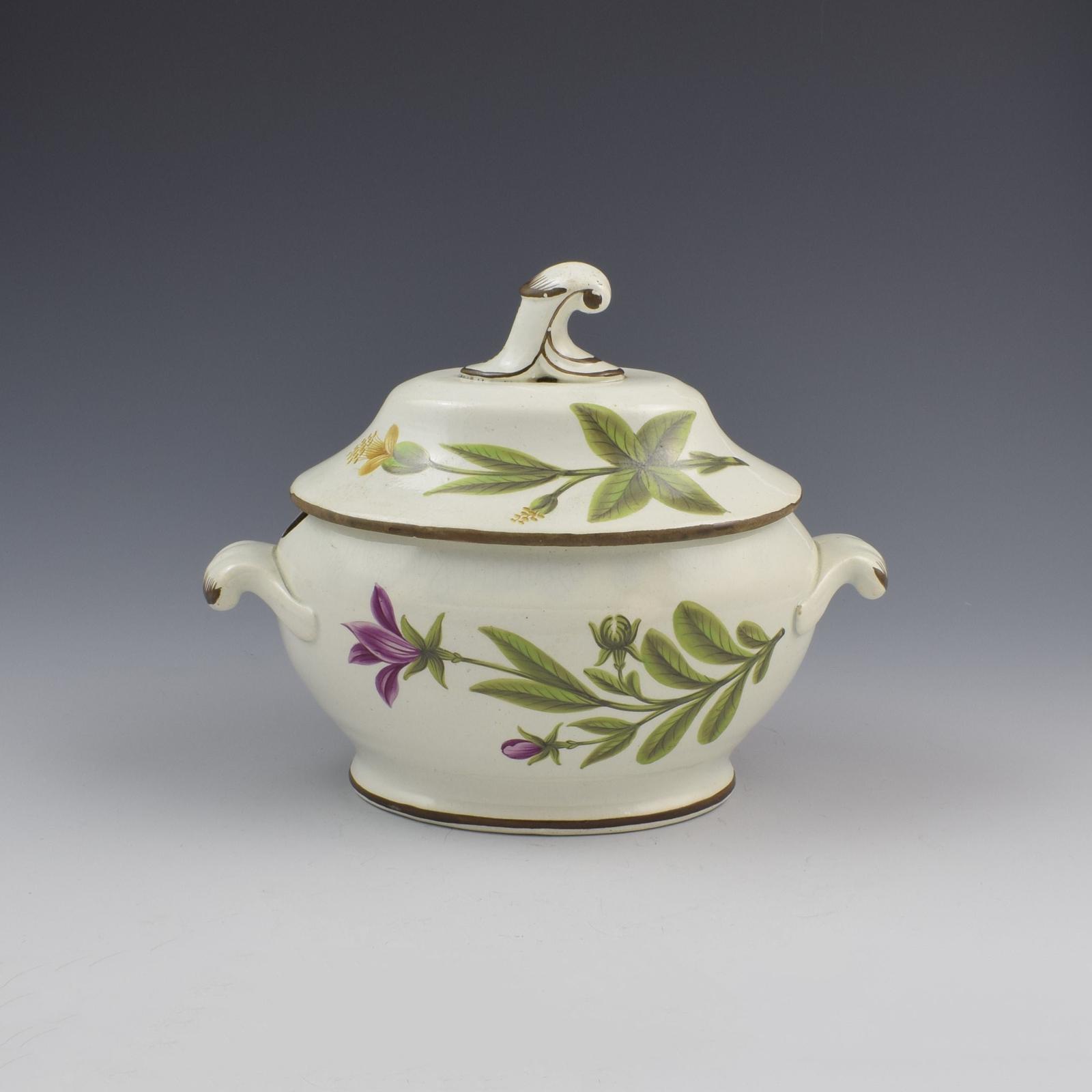 Georgian Swansea Pearlware Botanical Sauce Tureen c.1810 (1 of 12)