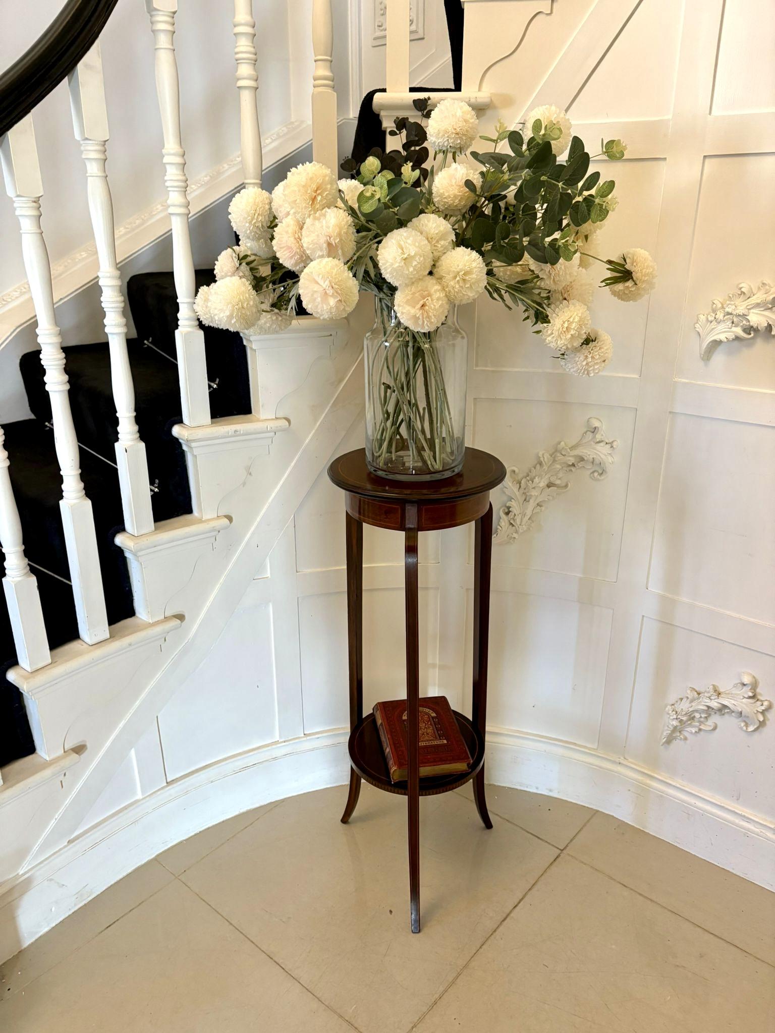 Antique Edwardian Mahogany & Satinwood Inlaid Jardinière Stand (1 of 9)