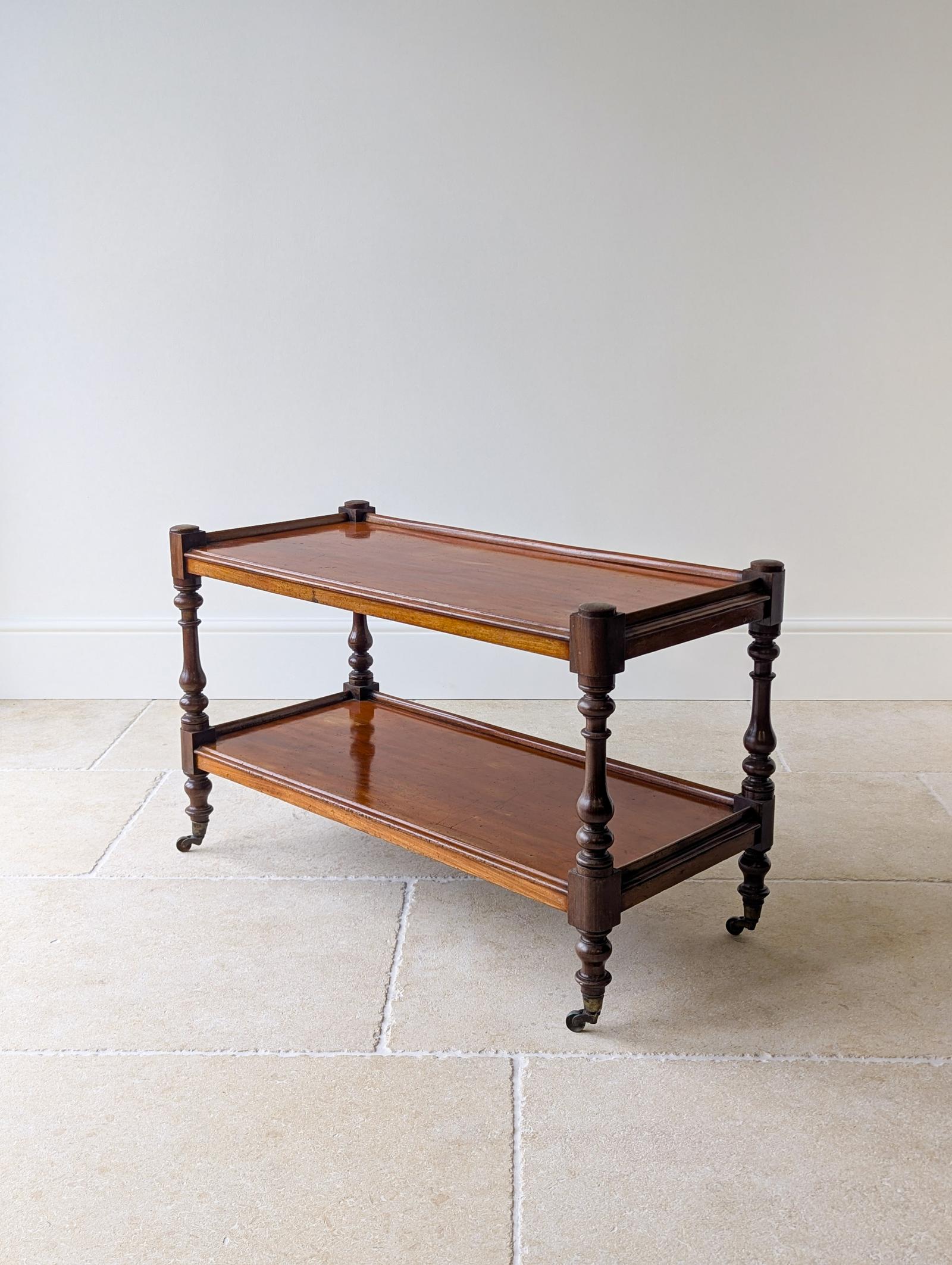 Antique Late Victorian Mahogany Two-tier Serving Stand c.1880 (1 of 14)