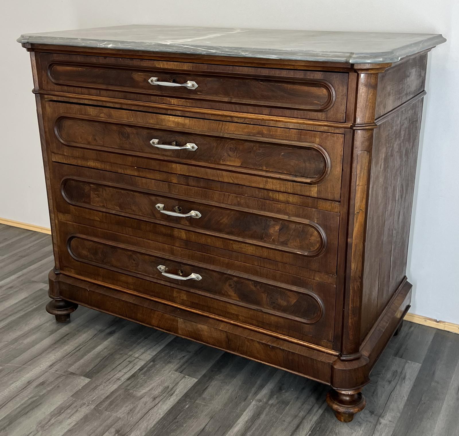 French Antique Marble Topped Chest of Drawers / Sideboard (1 of 13)