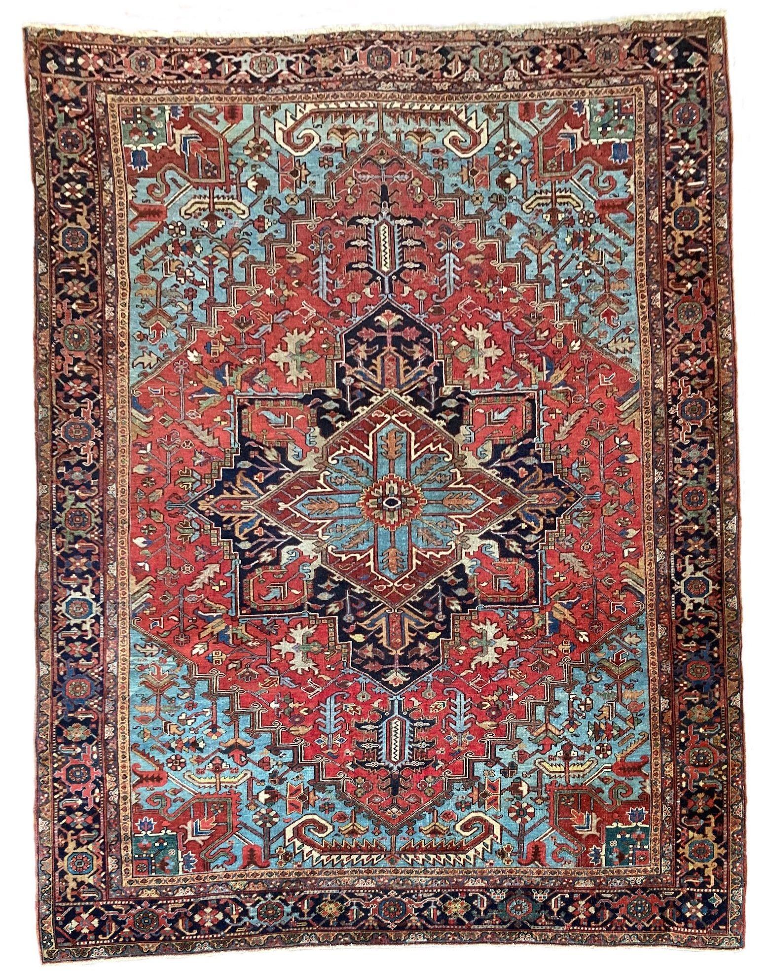 Antique Heriz Carpet 3.96m x 2.93m (1 of 23)