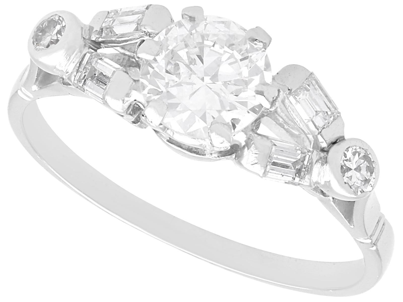 Vintage 1.05ct Diamond & Platinum Solitaire Ring c.1950 (1 of 11)