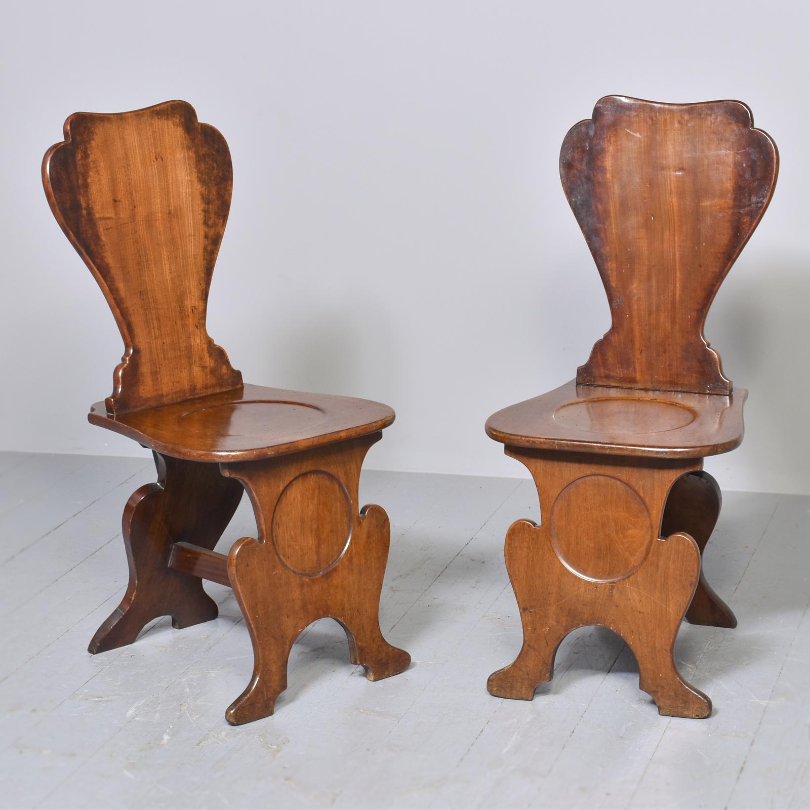 Pair of 18th Century Mahogany Sgabello Hall Chairs (1 of 7) Pair of 18th Century Mahogany Sgabello Hall Chairs (1 of 7)