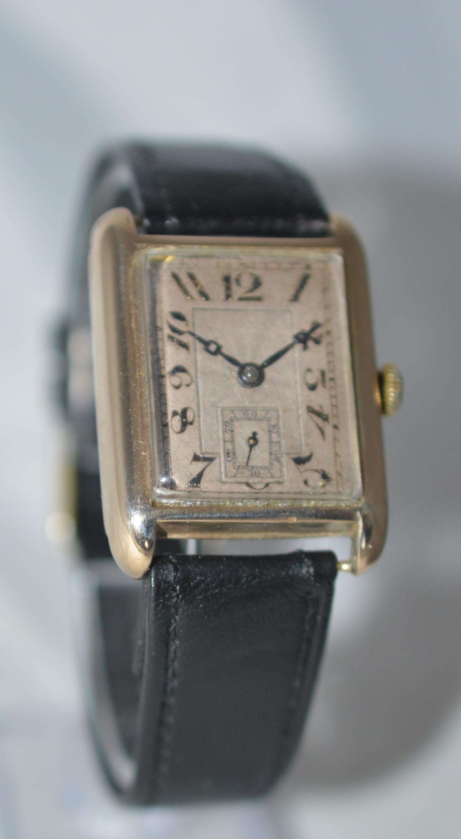 1926 Art Deco Period 9k Gold 'Tank' Wristwatch (1 of 5) 1926 Art Deco Period 9k Gold 'Tank' Wristwatch (1 of 5)