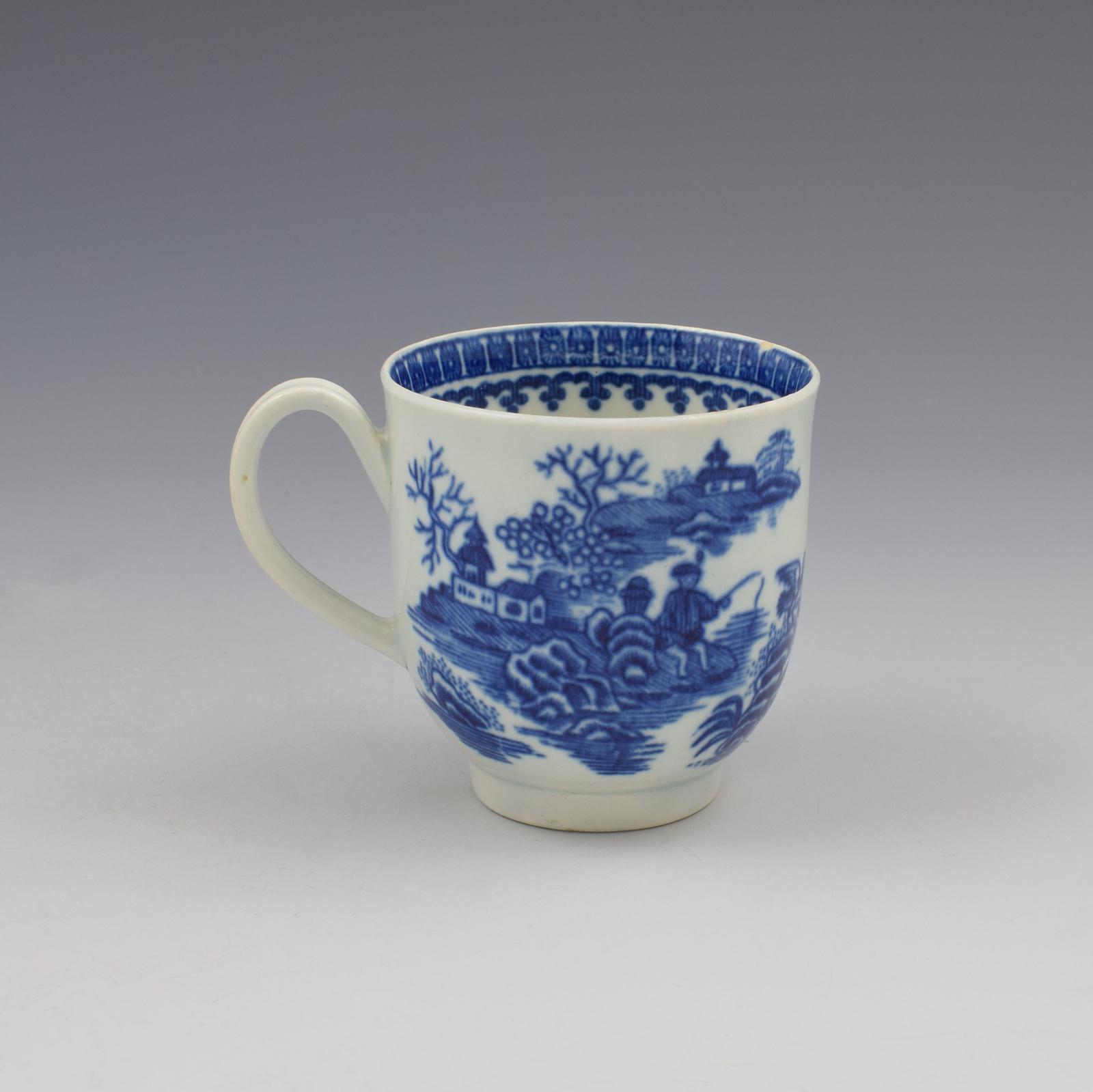 First Period Worcester Porcelain Fisherman Coffee Cup c.1775 (1 of 8)