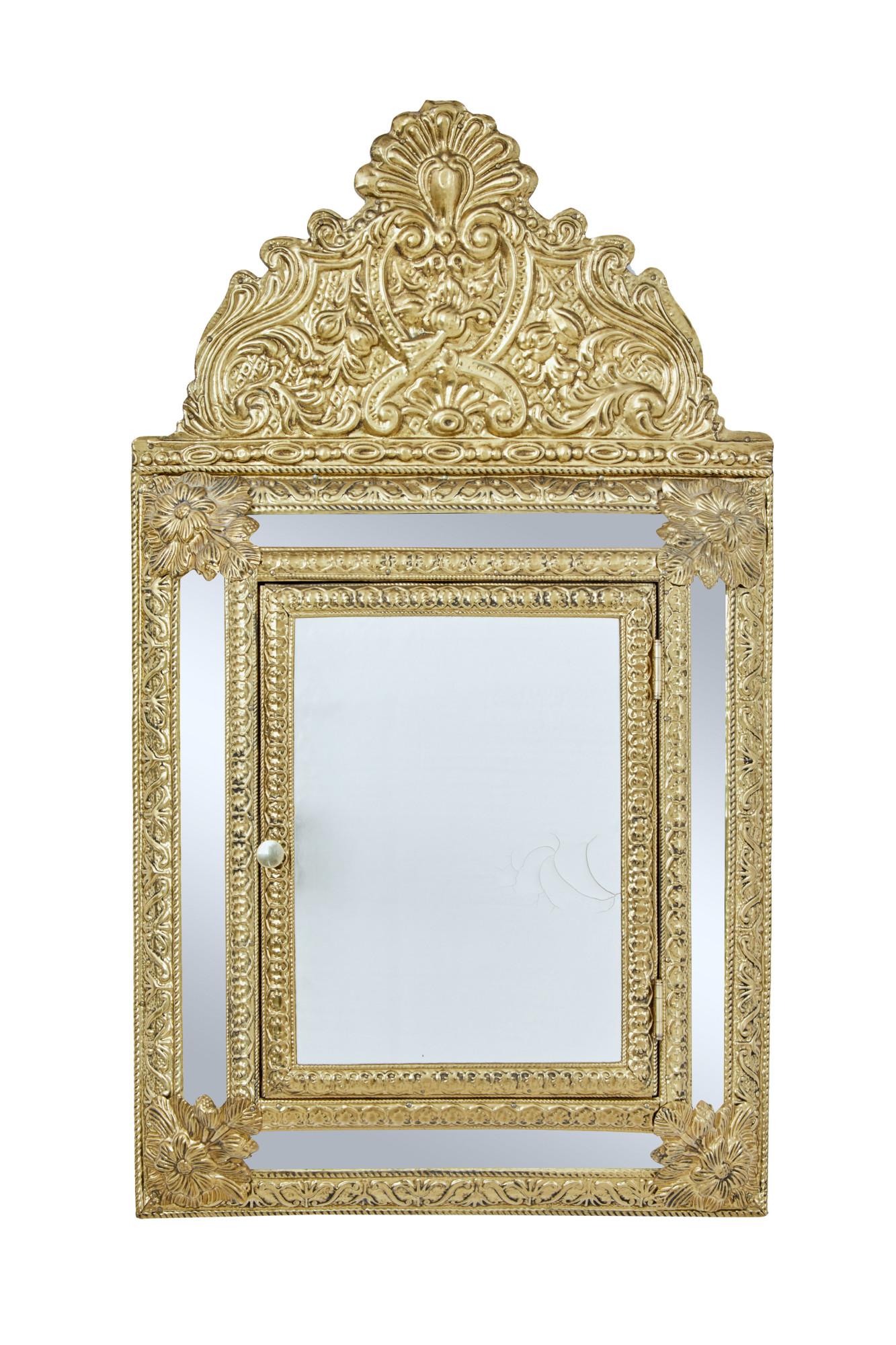 Mid 20th Century Aesthetic Movement Inspired Brass Hall Cushion Mirror (1 of 6)