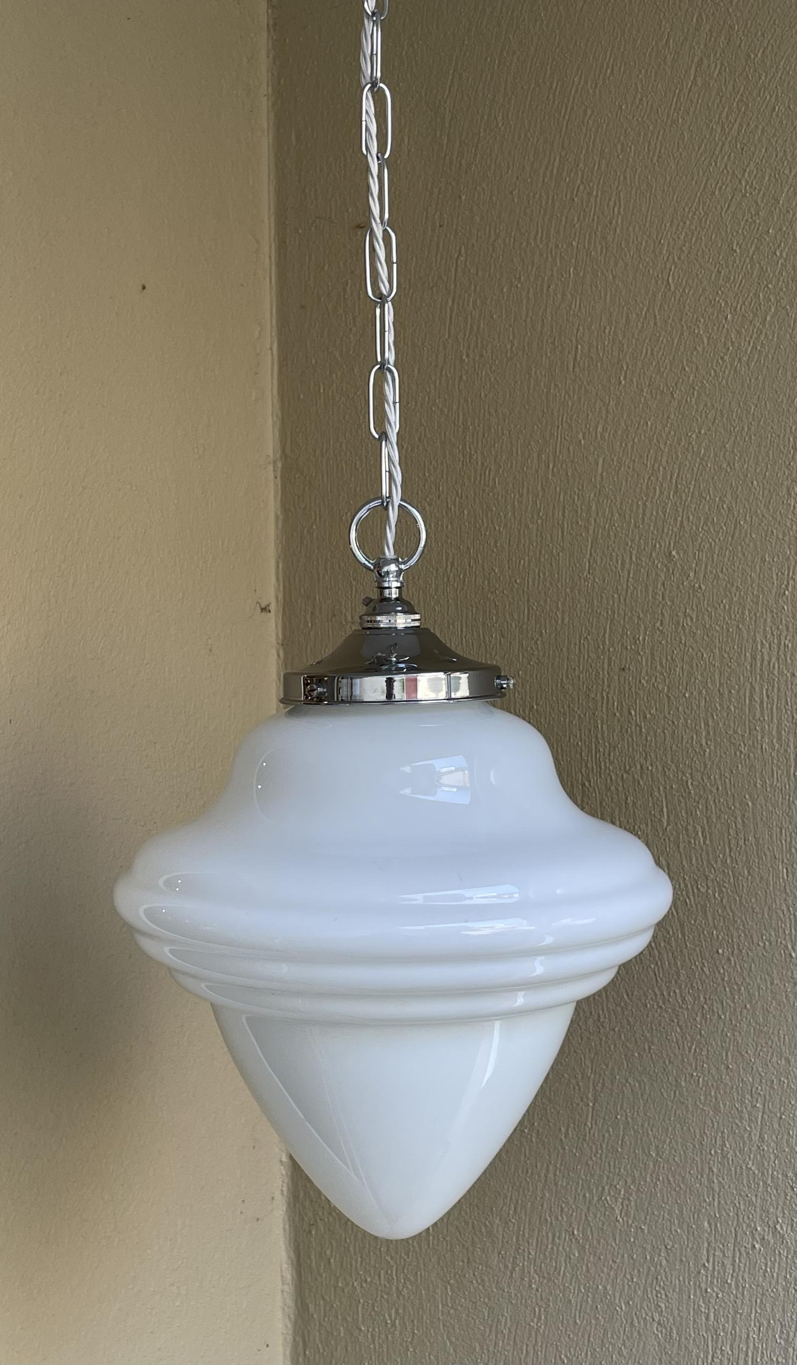 Stylish Opaline Light Pendant Reeded Design (1 of 5)