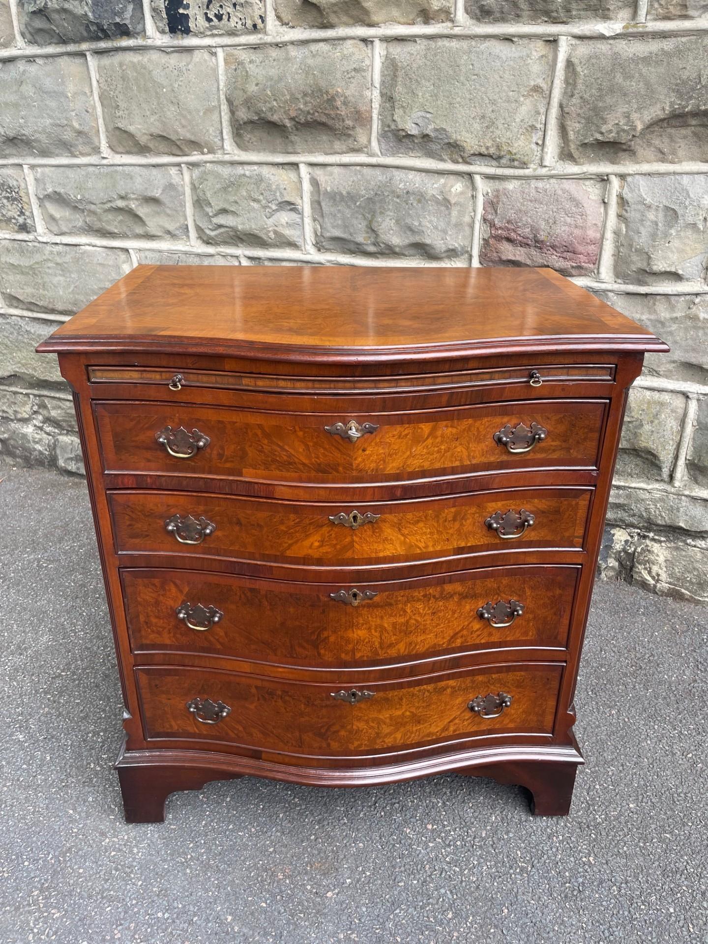 Antique Serpentine Burr Walnut Chest of Drawers (1 of 12)