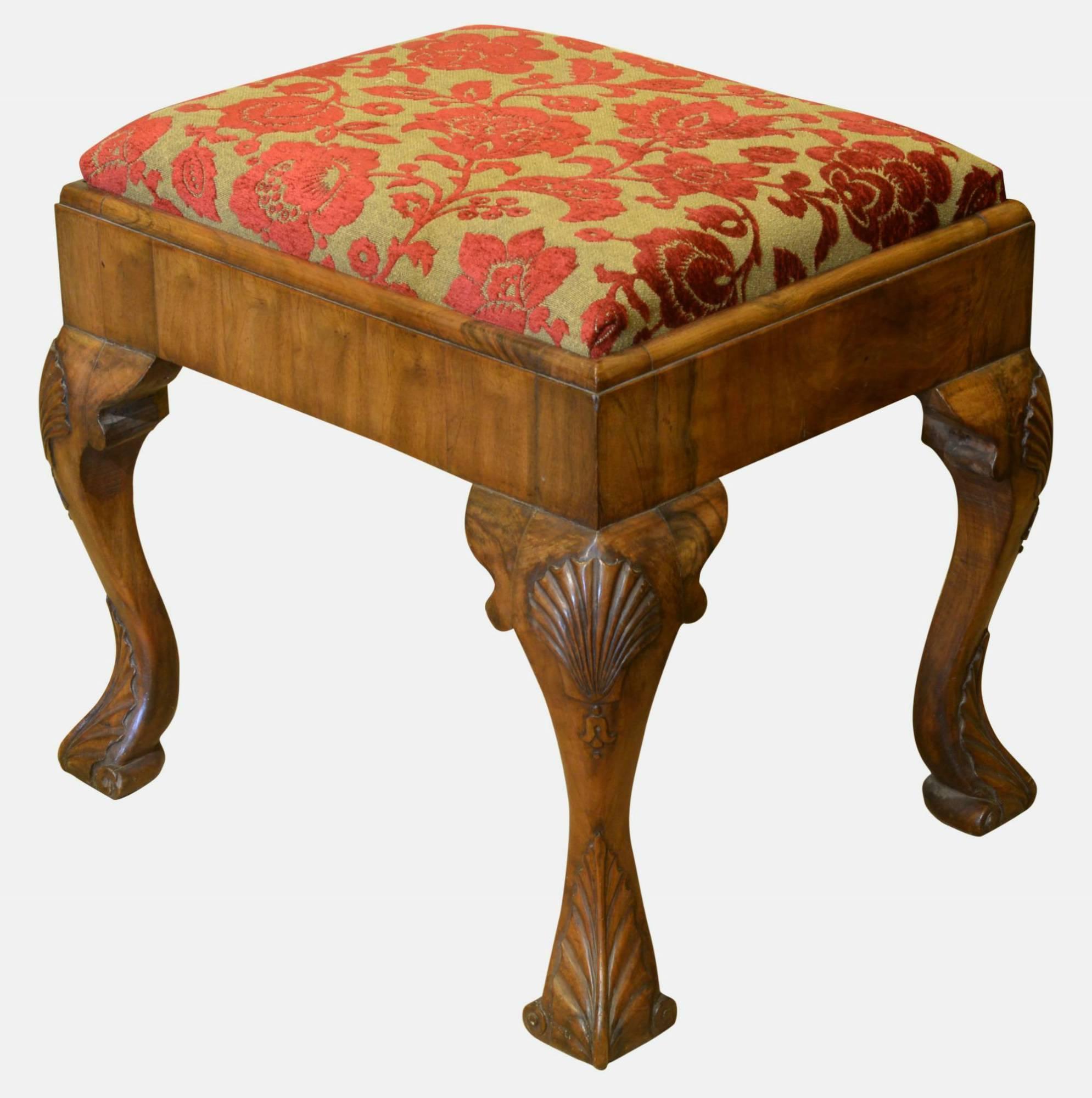 George I Style Walnut Framed Stool c.1900 (1 of 1) George I Style Walnut Framed Stool c.1900 (1 of 1)