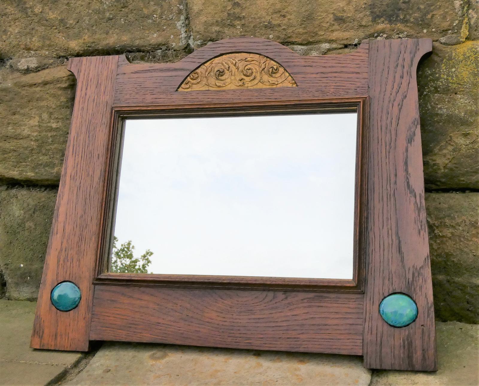 Arts & Crafts Oak Mirror (1 of 5)