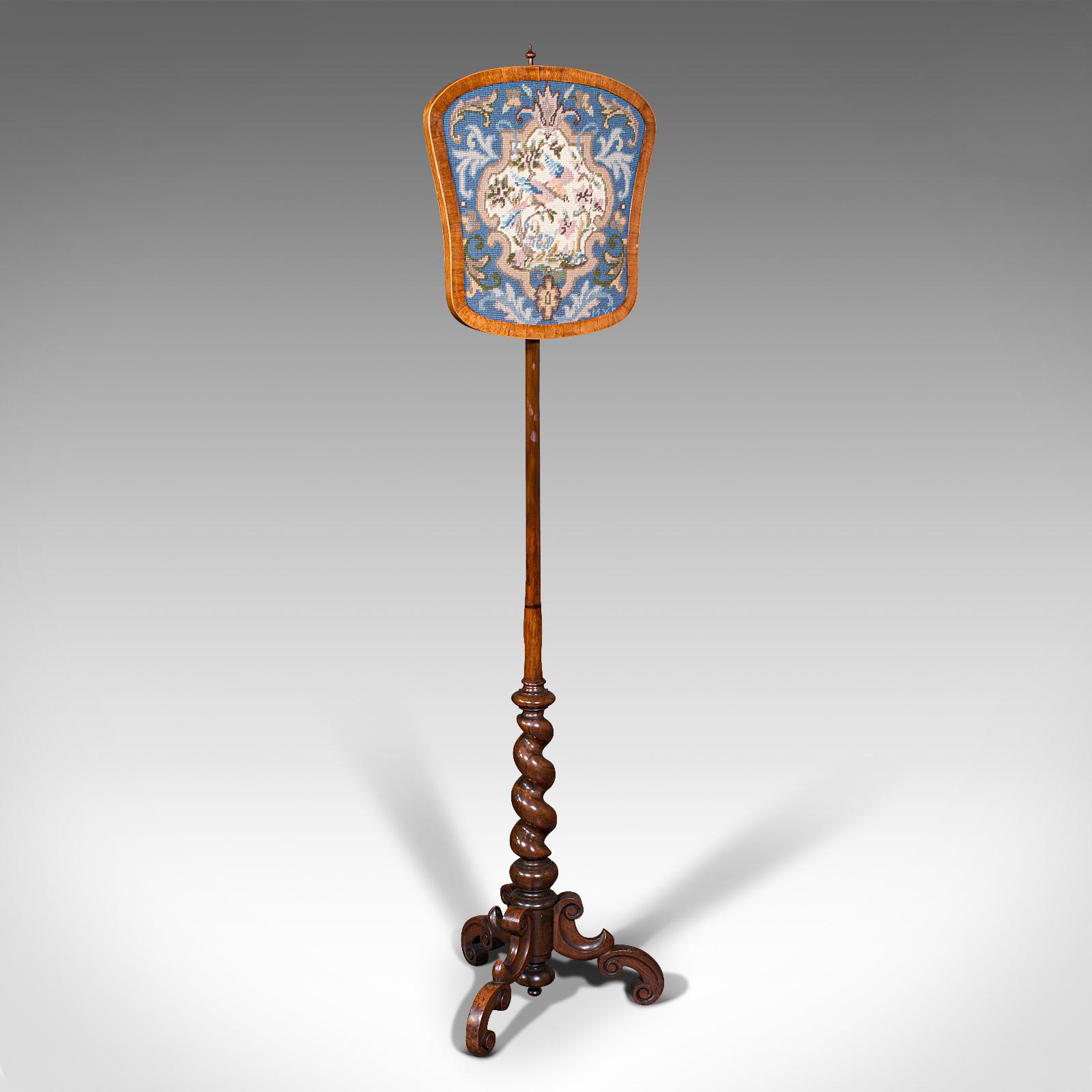 Antique Pole Screen, English, Needlepoint, Fire Shield, Tapestry, Regency c.1820 (1 of 12)