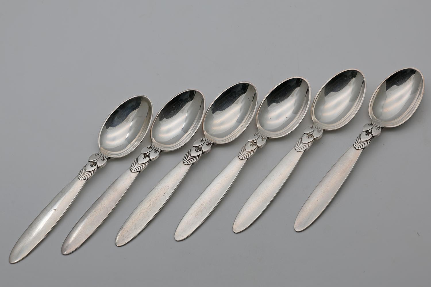 Georg Jensen 'Cactus' Sterling Silver Spoons (1 of 2)