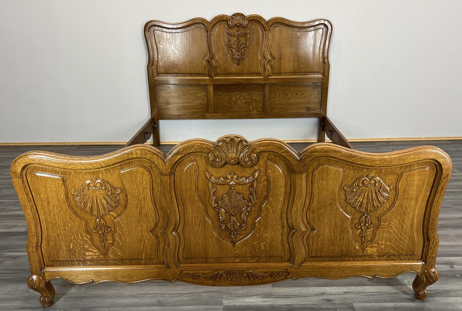 Vintage French Oak Double Bed (1 of 9) Vintage French Oak Double Bed (1 of 9)