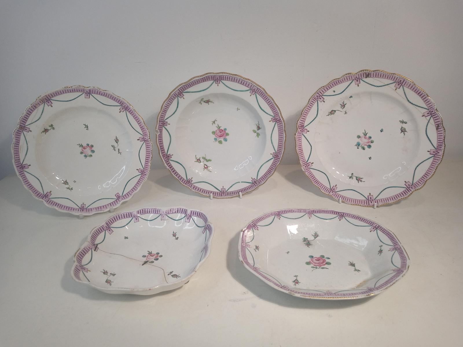 Five Georgian Chelsea Plates & Bowls - 1750/1760s (1 of 20)